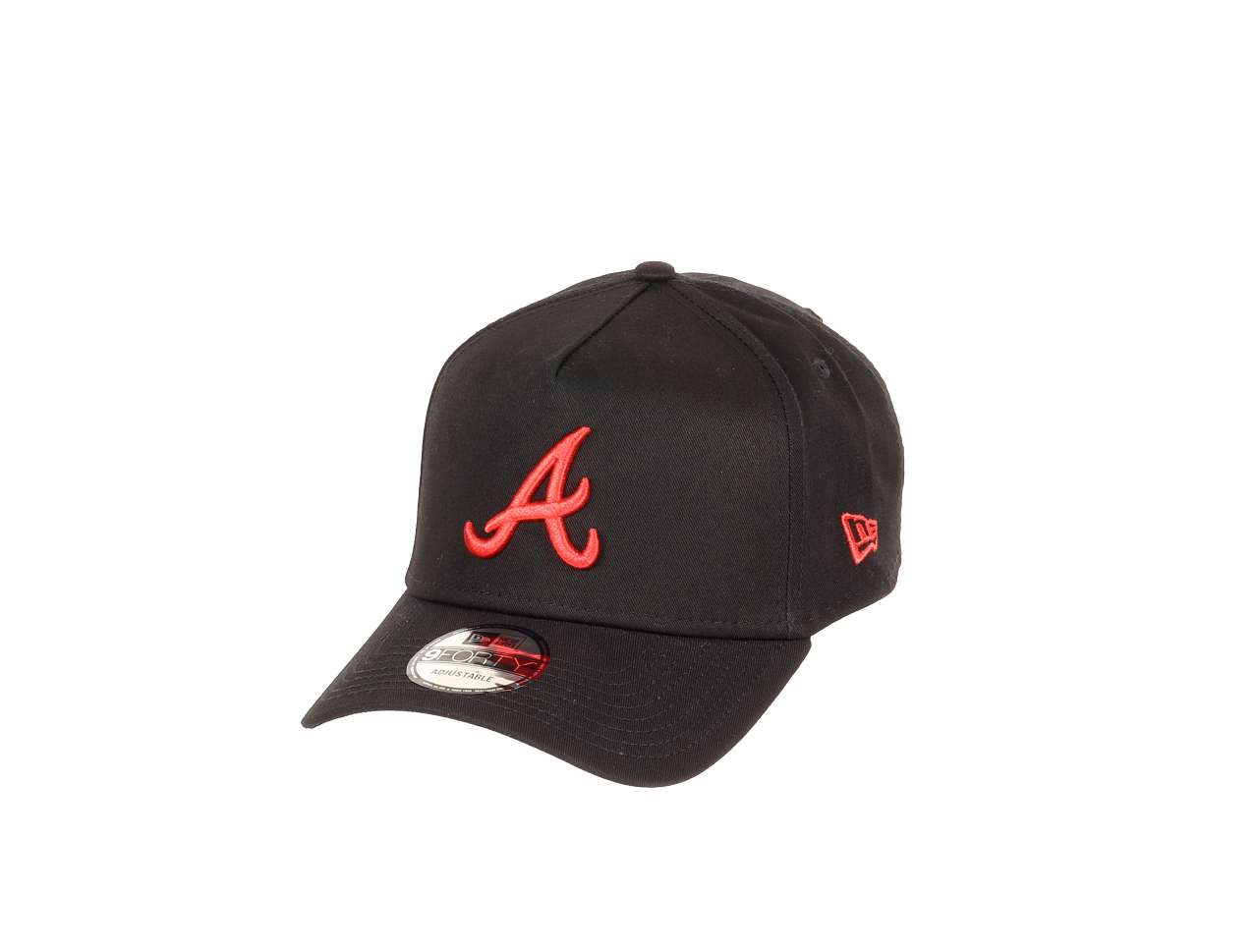  Atlanta Braves MLB Black Coloured Team Logo Red 9Forty A-Frame Snapback Cap New Era