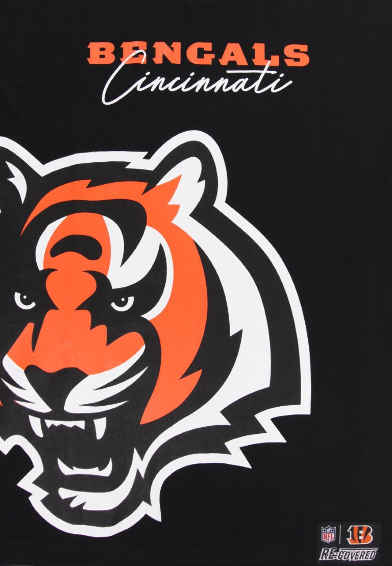 Cincinnati Bengals Cut and Sew Schwarz Oversized NFL T-Shirt Recovered