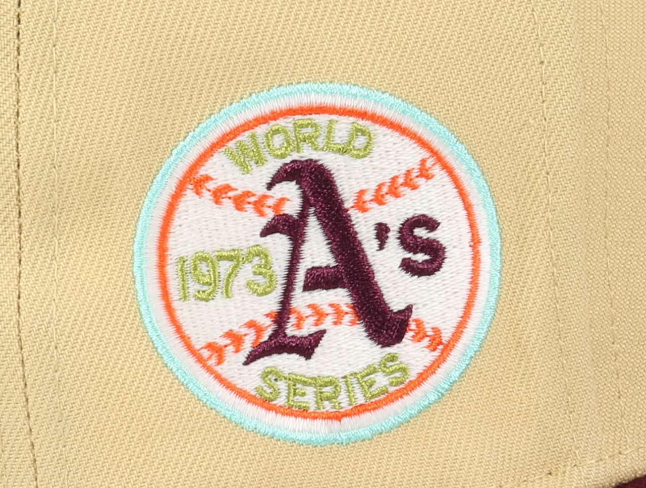 Oakland Athletics MLB 1973 World Series Sidepatch Vegas Gold Maroon 59Fifty Basecap New Era