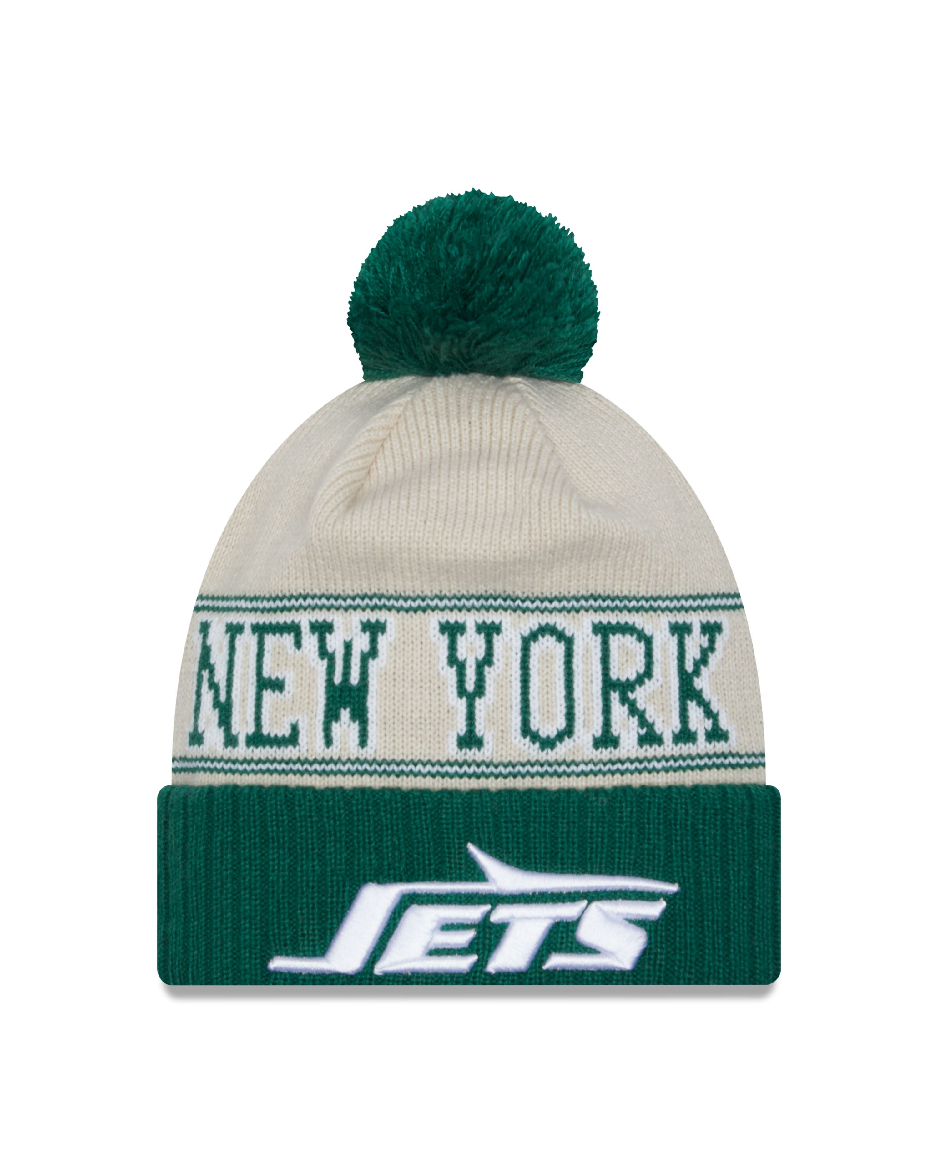 New York Jets NFL 2023 Sideline Historic Knit Beanie OTC Gray Green New Era