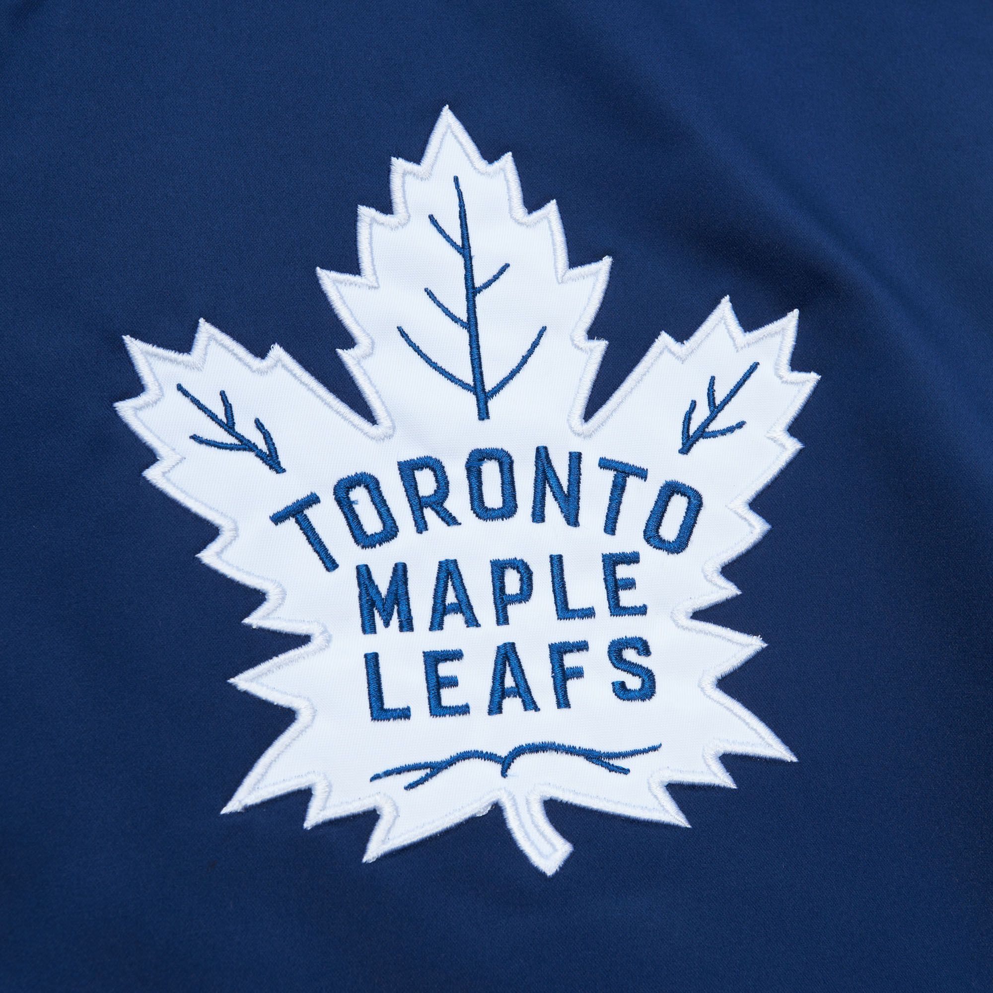 Toronto Maple Leafs NHL Heavyweight Satin Jacket Blue Mitchell & Ness