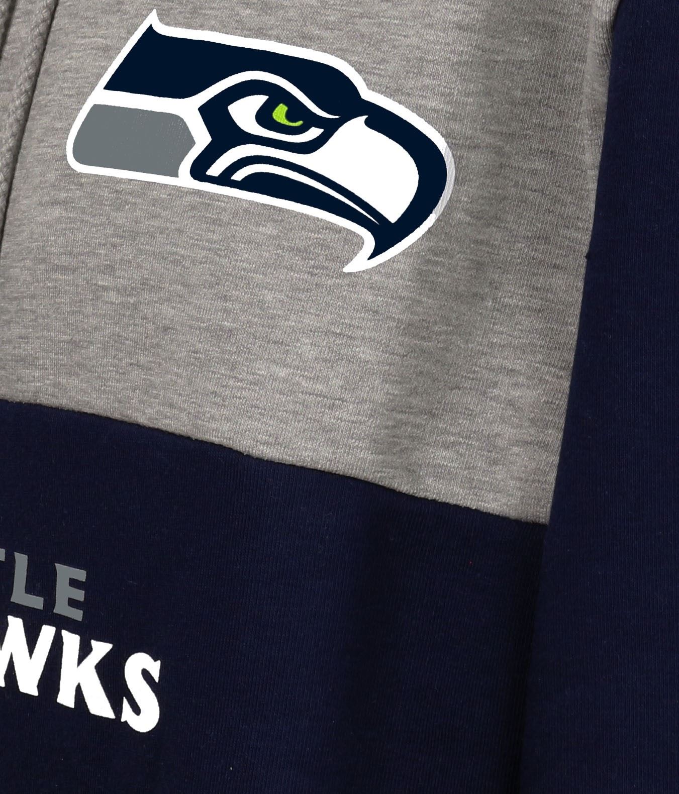 Seattle Seahawks NFL Colour Block Hoody Grey / Navy New Era