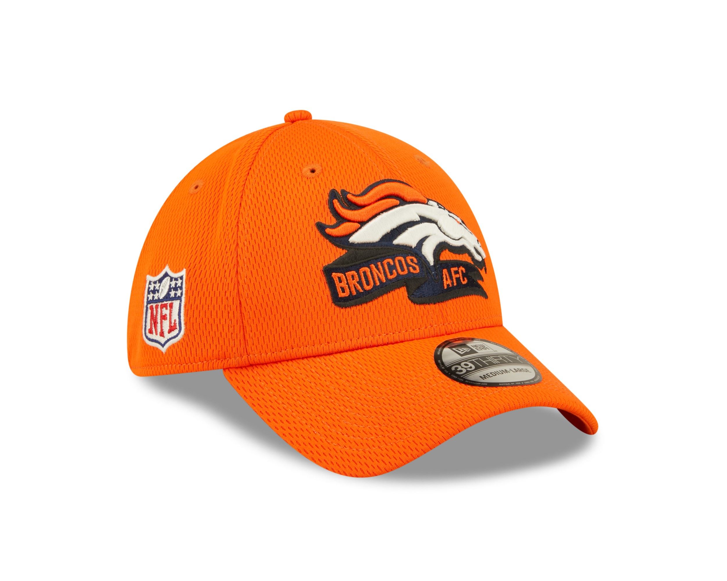 Denver Broncos NFL 2022 Sideline Orange 39Thirty Stretch Cap New Era