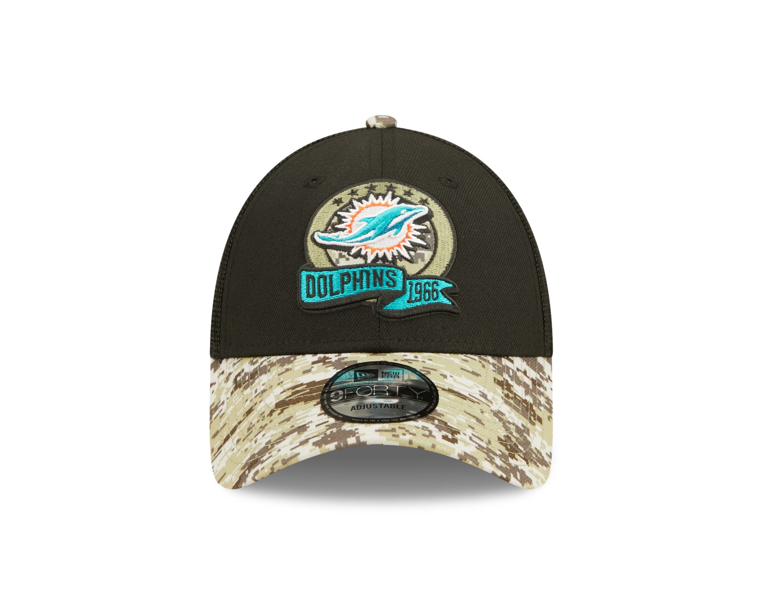 Miami Dolphins NFL Salute to Service 2022 Black 9Forty Snapback Cap New Era