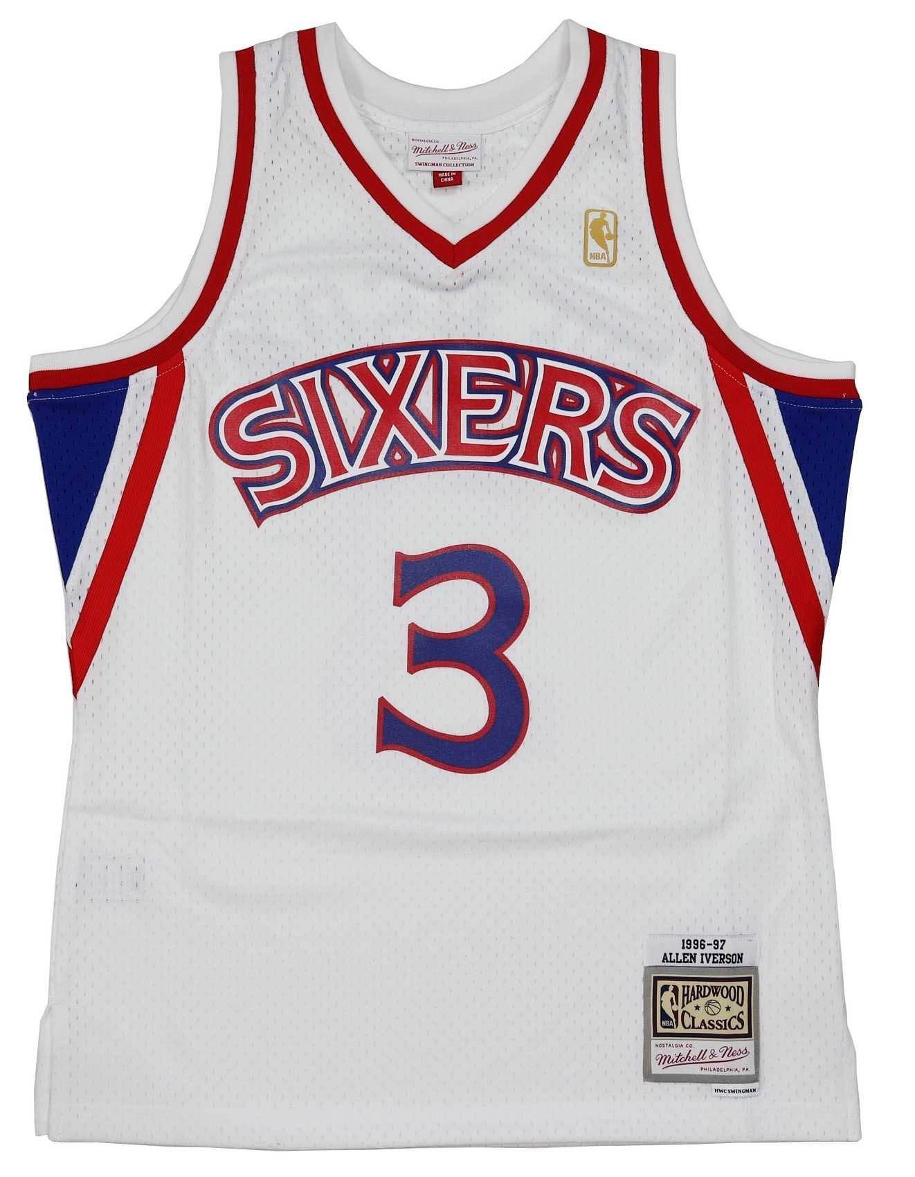 Allen Iverson #3 Philadelphia 76ers NBA Kids Swingman Home Jersey Mitchell & Ness