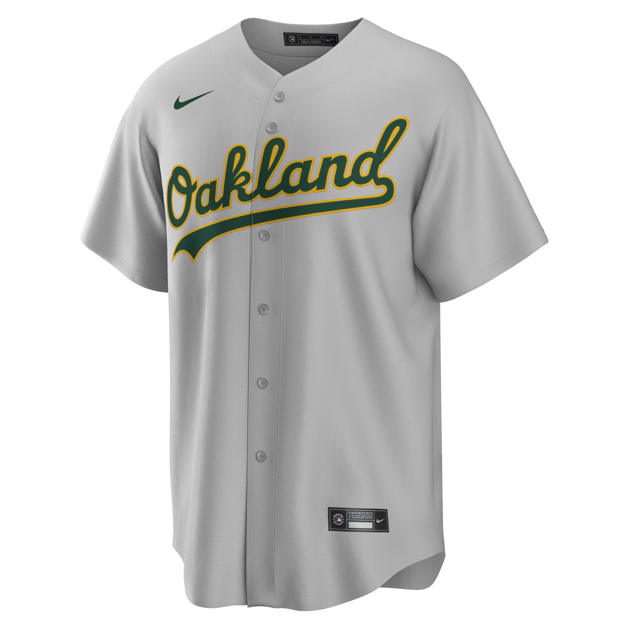 Oakland Athletics Gray Official MLB Replica Road Jersey Nike