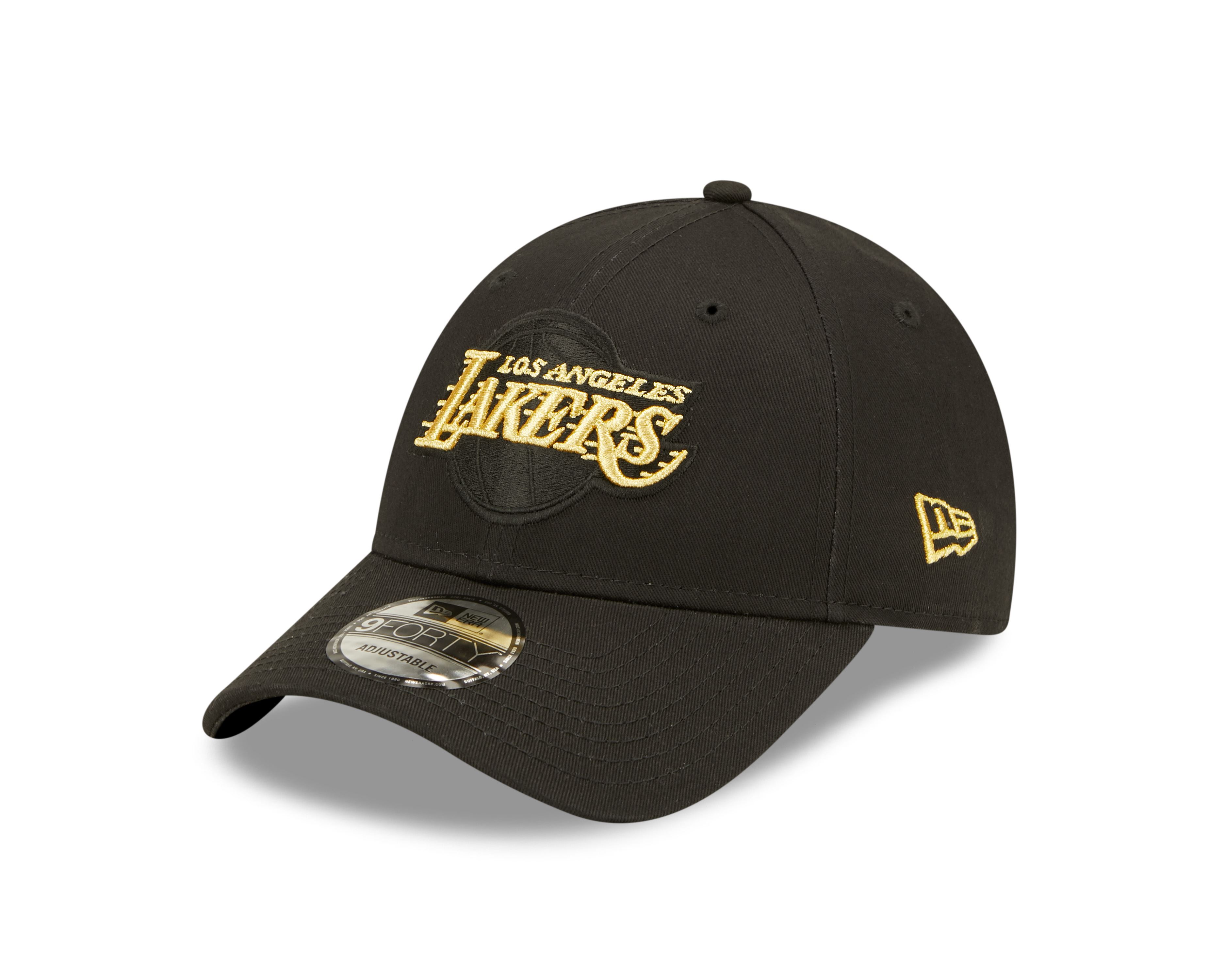 Los Angeles Lakers Metallic Logo Black 9Forty Adjustable Cap New Era