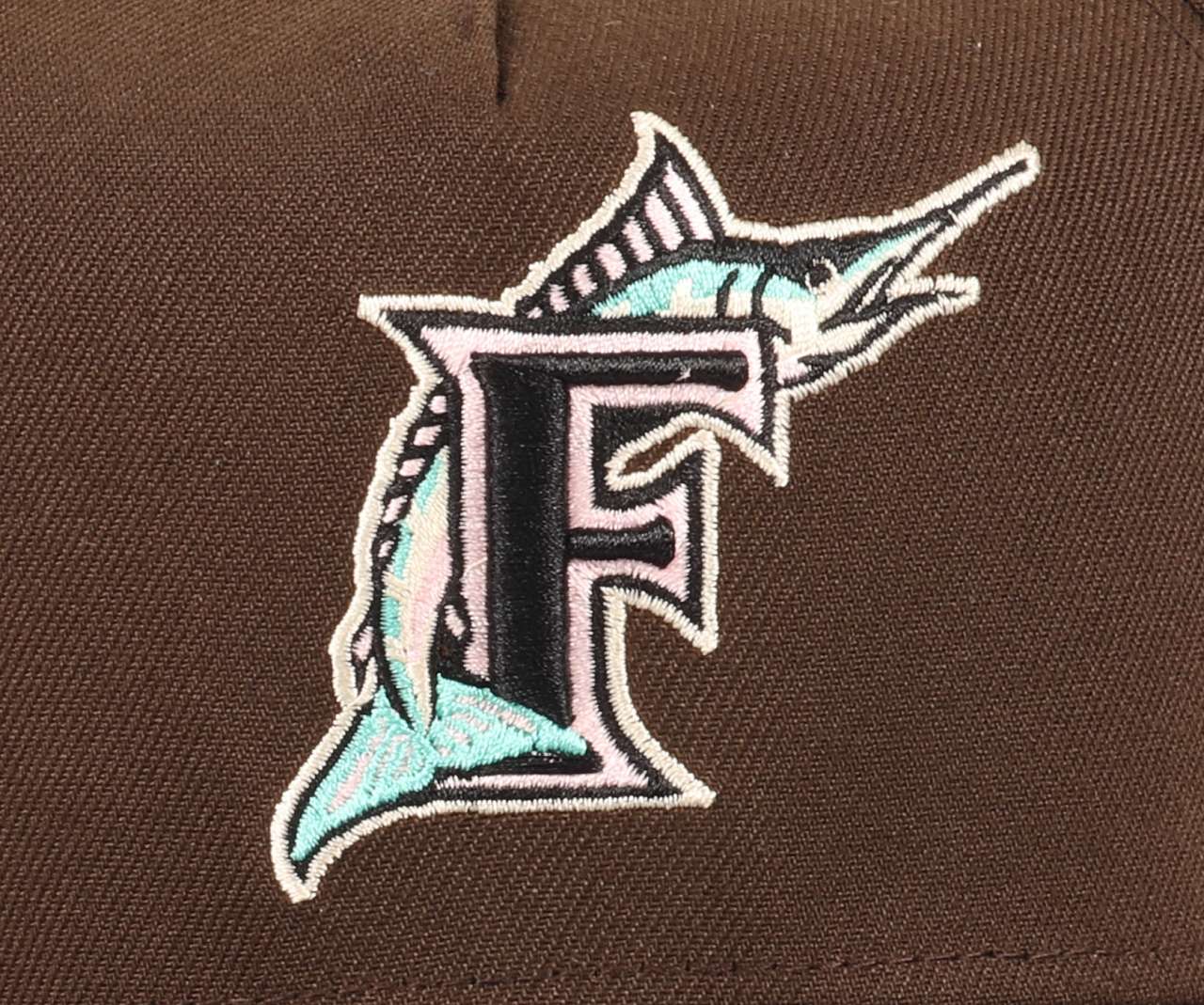 Florida Marlins MLB 10th Anniversary Sidepatch Walnut 9Forty A-Frame Snapback Cap New Era