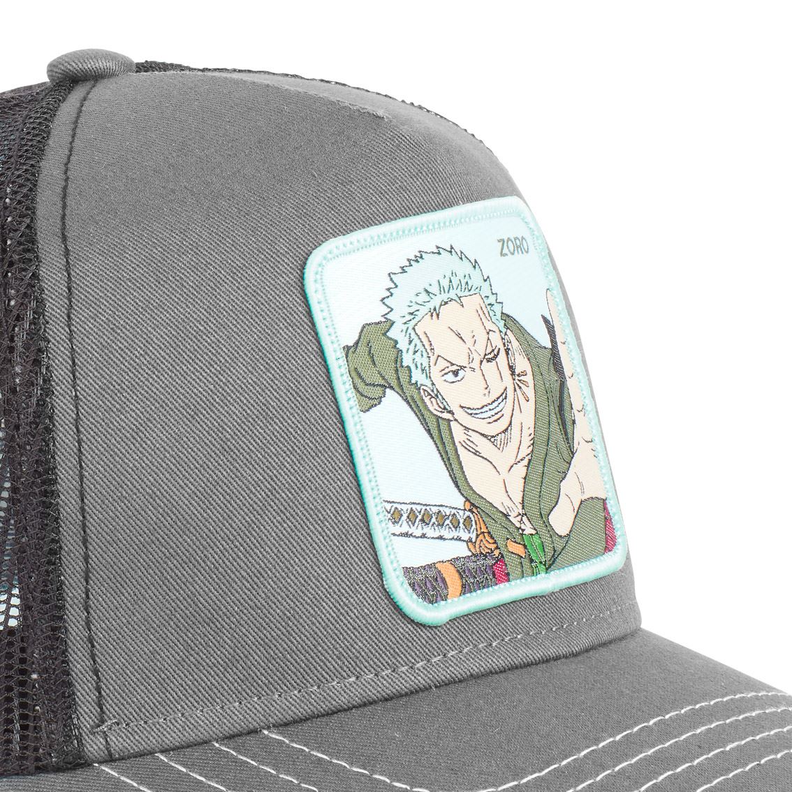 Zoro One Piece Green  Gray Trucker Cap Capslab