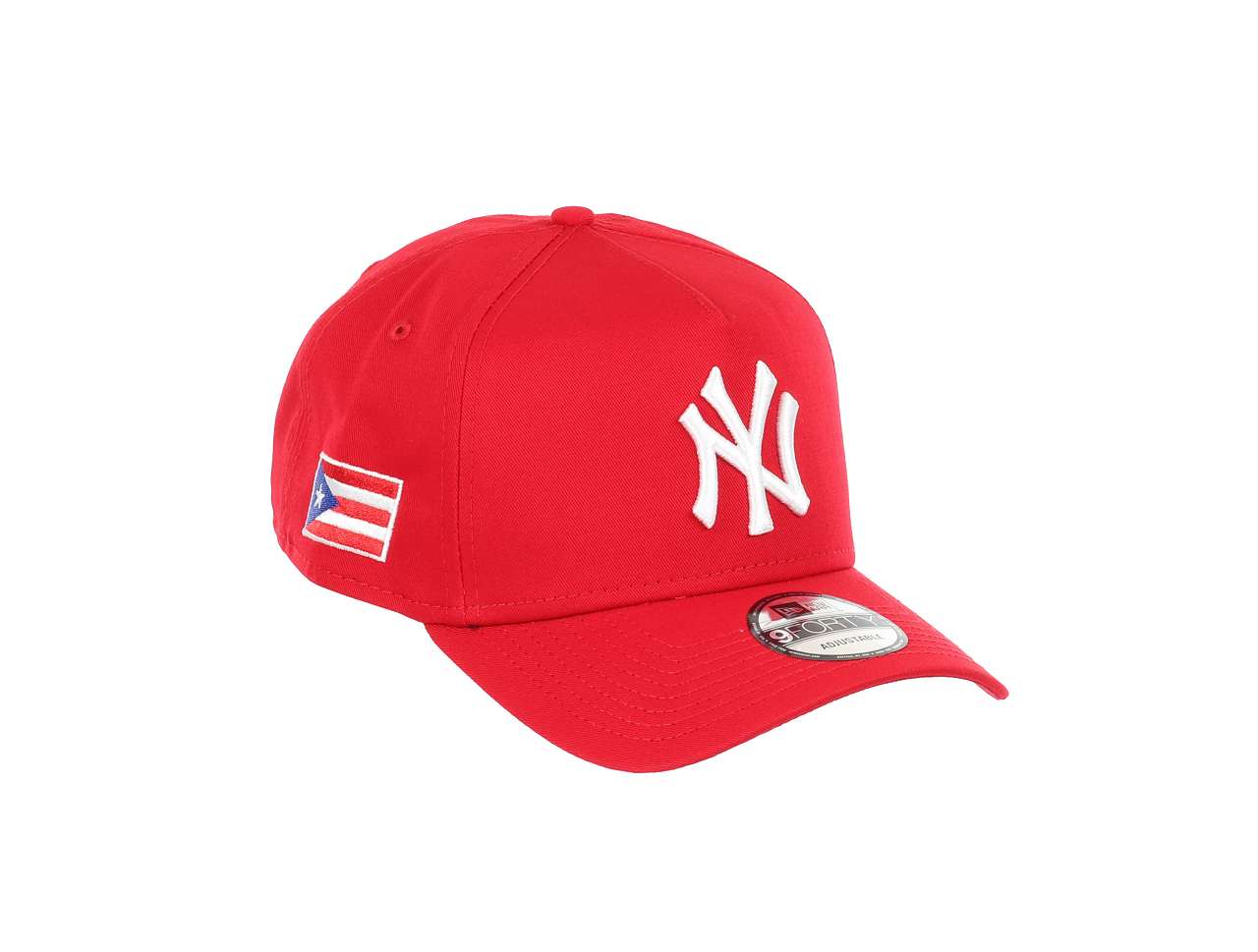 New York Yankees MLB Puerto Rico Sidepatch Scarlet 9Forty A-Frame Snapback Cap New Era