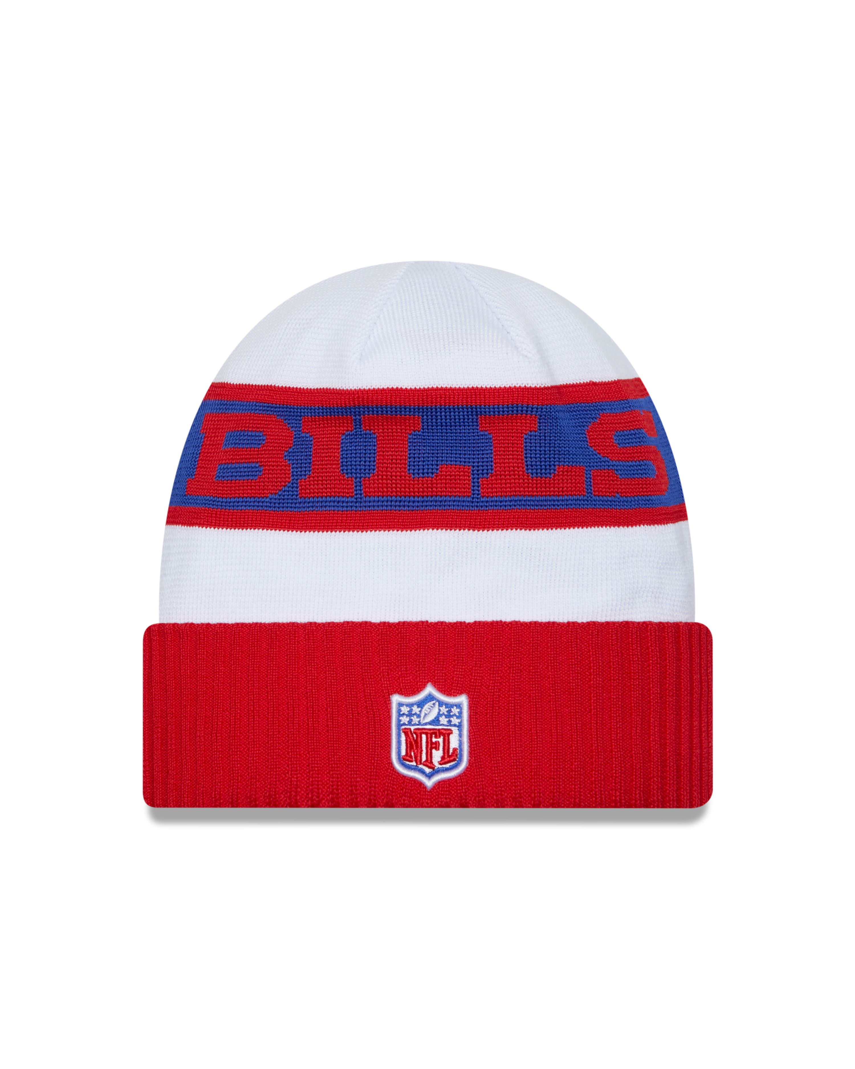 Buffalo Bills NFL 2023  Sideline Tech Knit OTC White Beanie New Era