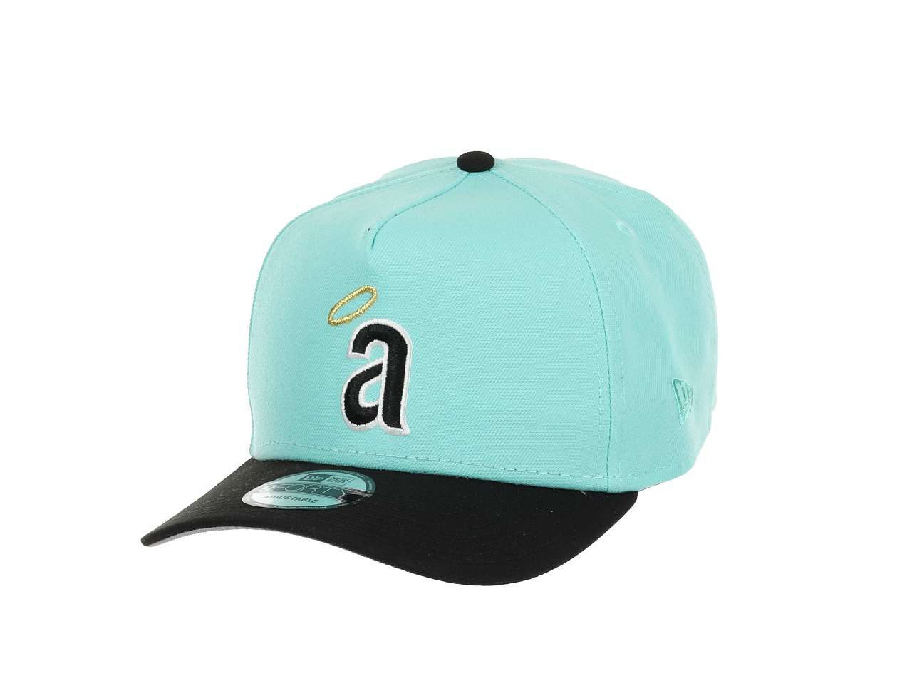 California Angels MLB 35th Anniversary Sidepatch Cooperstown Mint Black 9Forty A-Frame Snapback Cap New Era