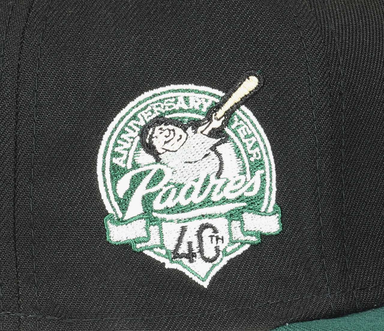 San Diego Padres MLB 40th Anniversary Sidepatch Sidepatch TwoTone Black Green 59Fifty Basecap New Era