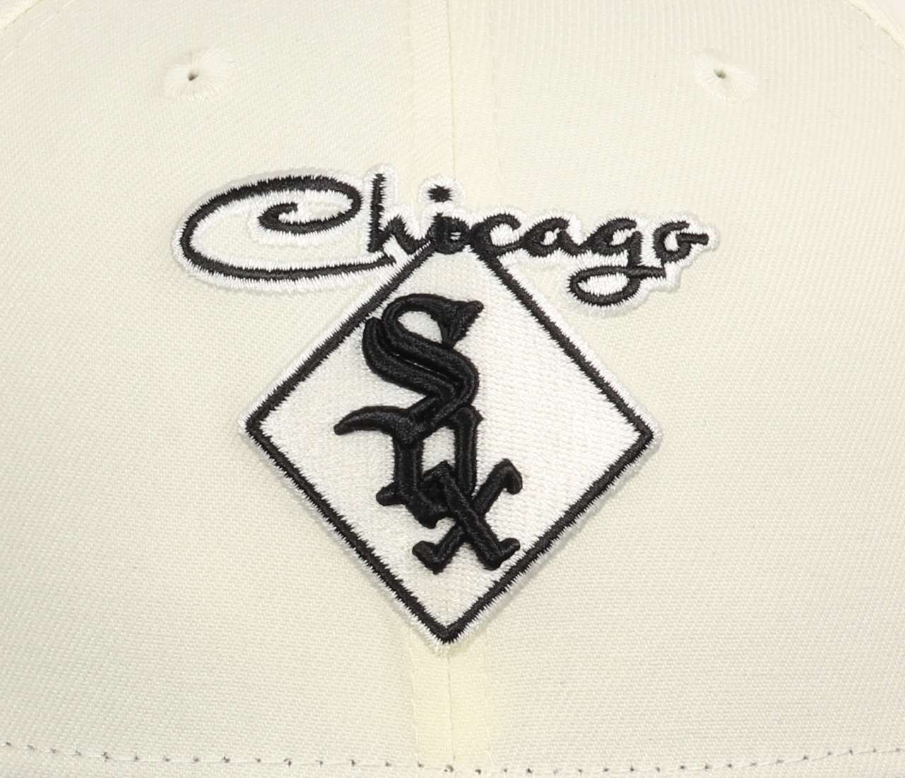Chicago White Sox MLB Two Tone Cooperstown Chrome Black Wool 59Fifty Basecap New Era
