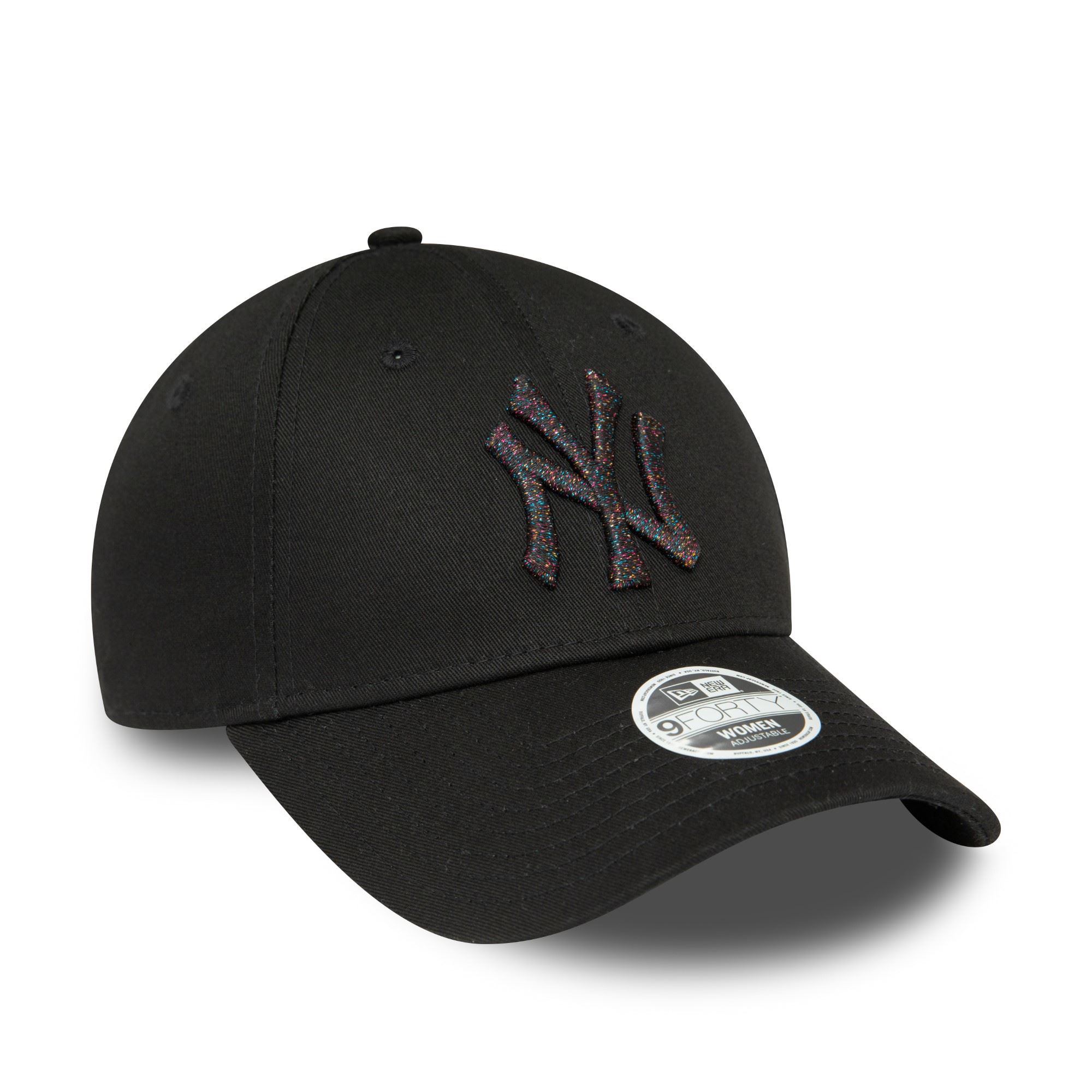 New York Yankees MLB Metallic Logo Schwarz 9Forty Verstellbare Damen Cap New Era
