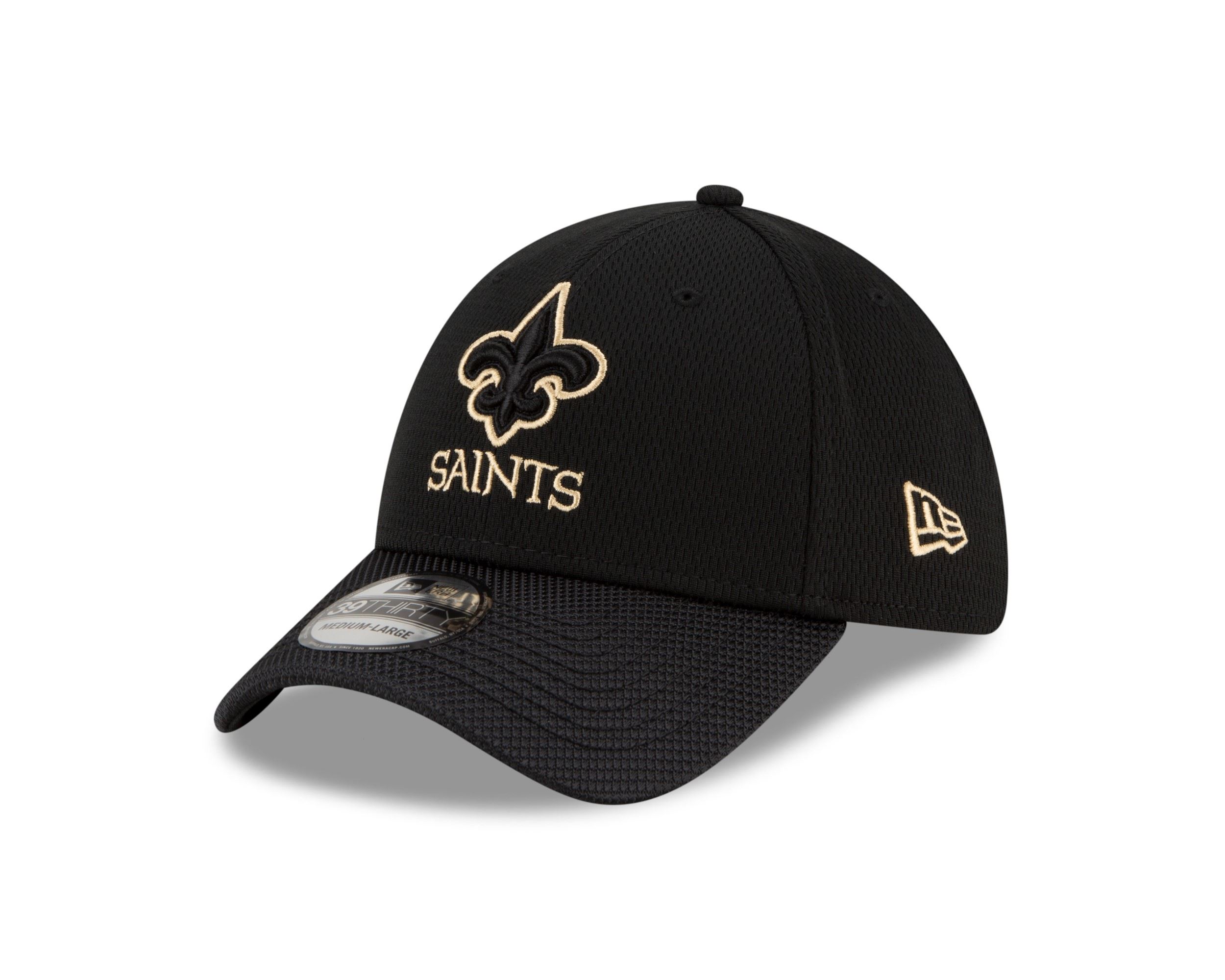 New Orleans Saints NFL 2021 Sideline Black 39Thirty Stretch Cap New Era