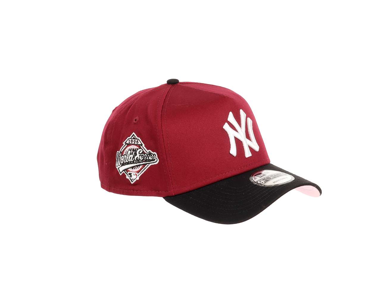 New York Yankees MLB World Series 1996 Sidepatch Cardinal Red Black 9Forty A-Frame Snapback Cap New Era