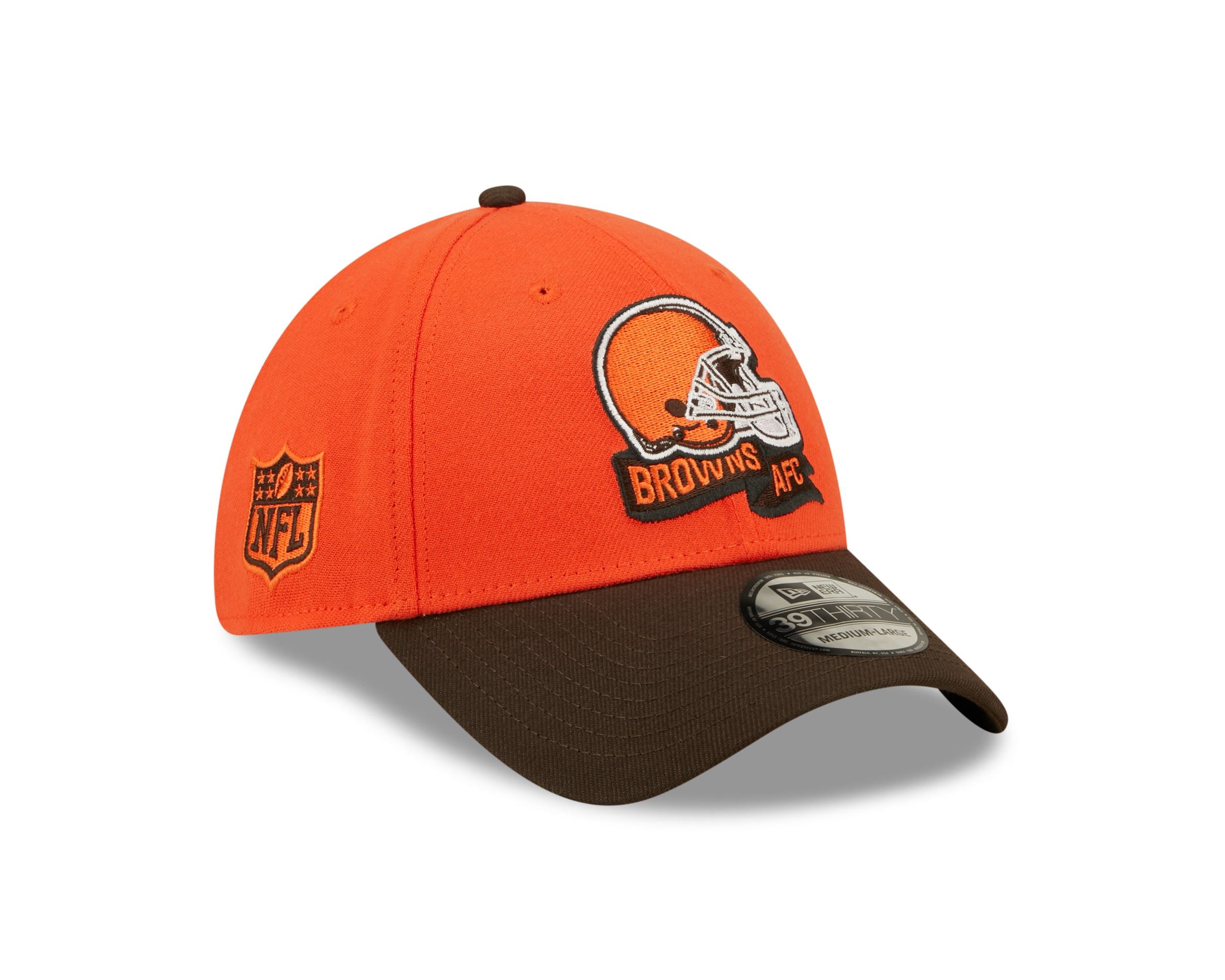 Cleveland Browns NFL 2022 Sideline Orange Brown 39Thirty Stretch Cap New Era