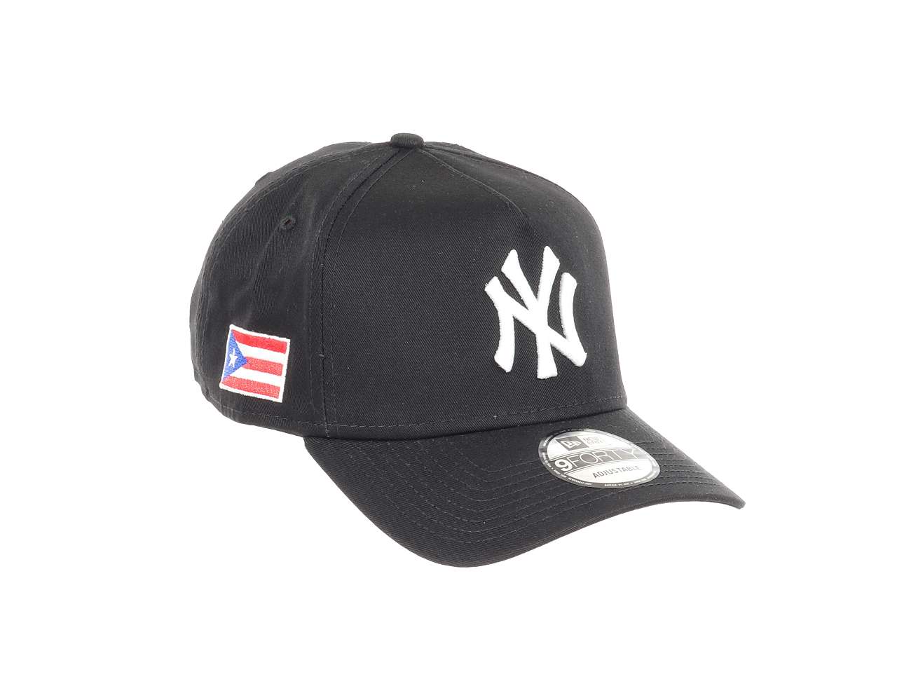 New York Yankees MLB Puerto Rico Sidepatch Black 9Forty A-Frame Snapback Cap New Era