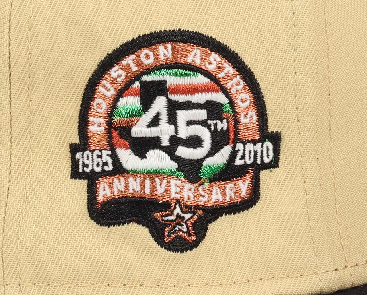 Houston Astros MLB 45th Anniversary 1965-2010 Beige Black 59Fifty Basecap New Era