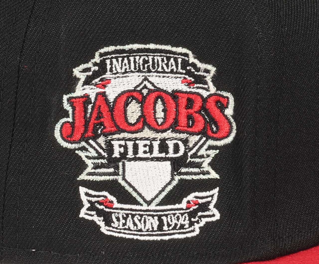 Cleveland Indians MLB Jacobs Field 10th Anniversary Sidepatch Black Scarlet 59Fifty Basecap New Era
