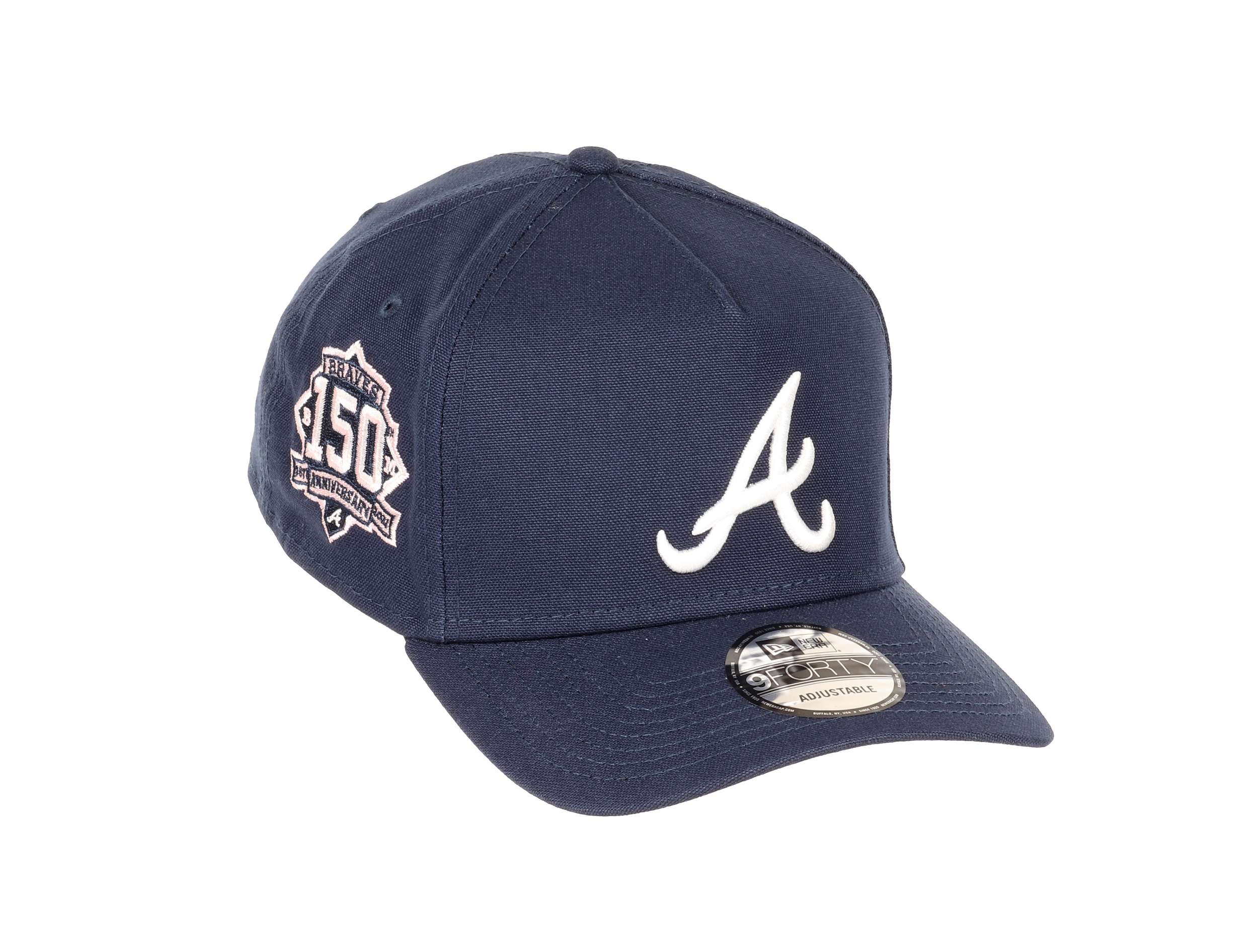 Atlanta Braves MLB 150th Anniversary Sidepatch Cooperstown Ocean Pink Rouge 9Forty A-Frame Snapback Cap New Era