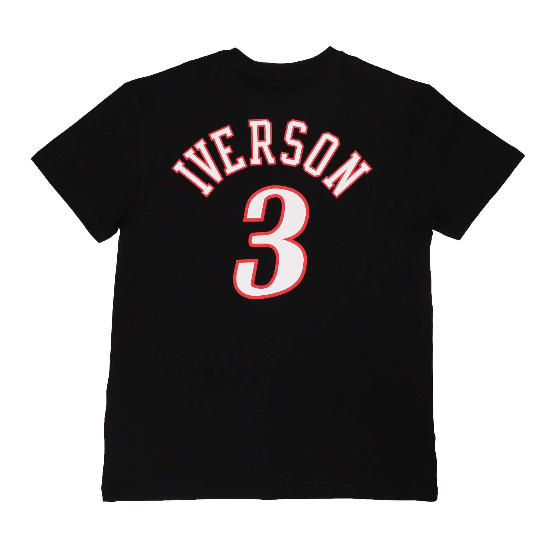 Allen Iverson #3 Philadelphia 76ers NBA Name & Number Tee Black T-Shirt Mitchell & Ness