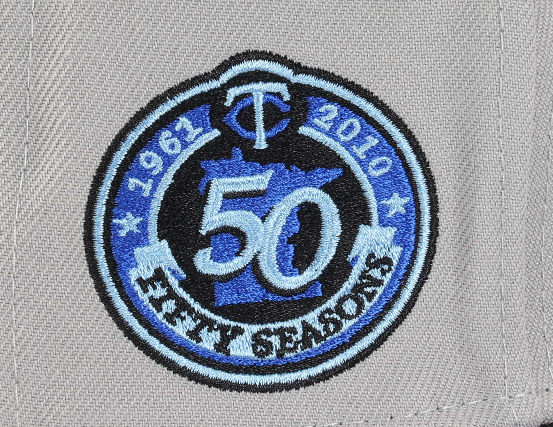 Minnesota Twins MLB Cooperstown 50 Seasons Sidepatch Grey Black Royal 59Fifty Basecap New Era