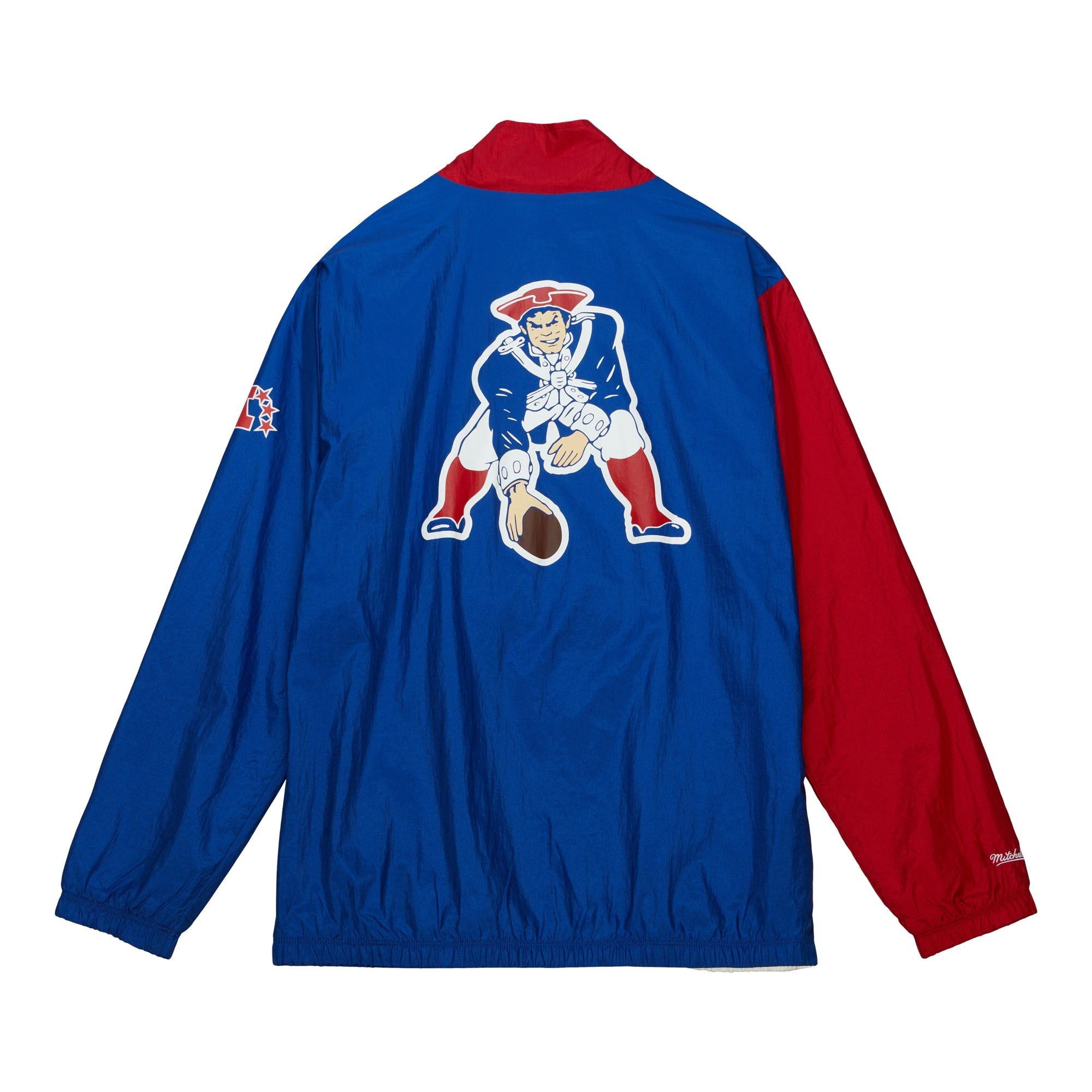 New England Patriots NFL Arched Retro Lined Windbreaker Blue Red Jacke Mitchell & Ness