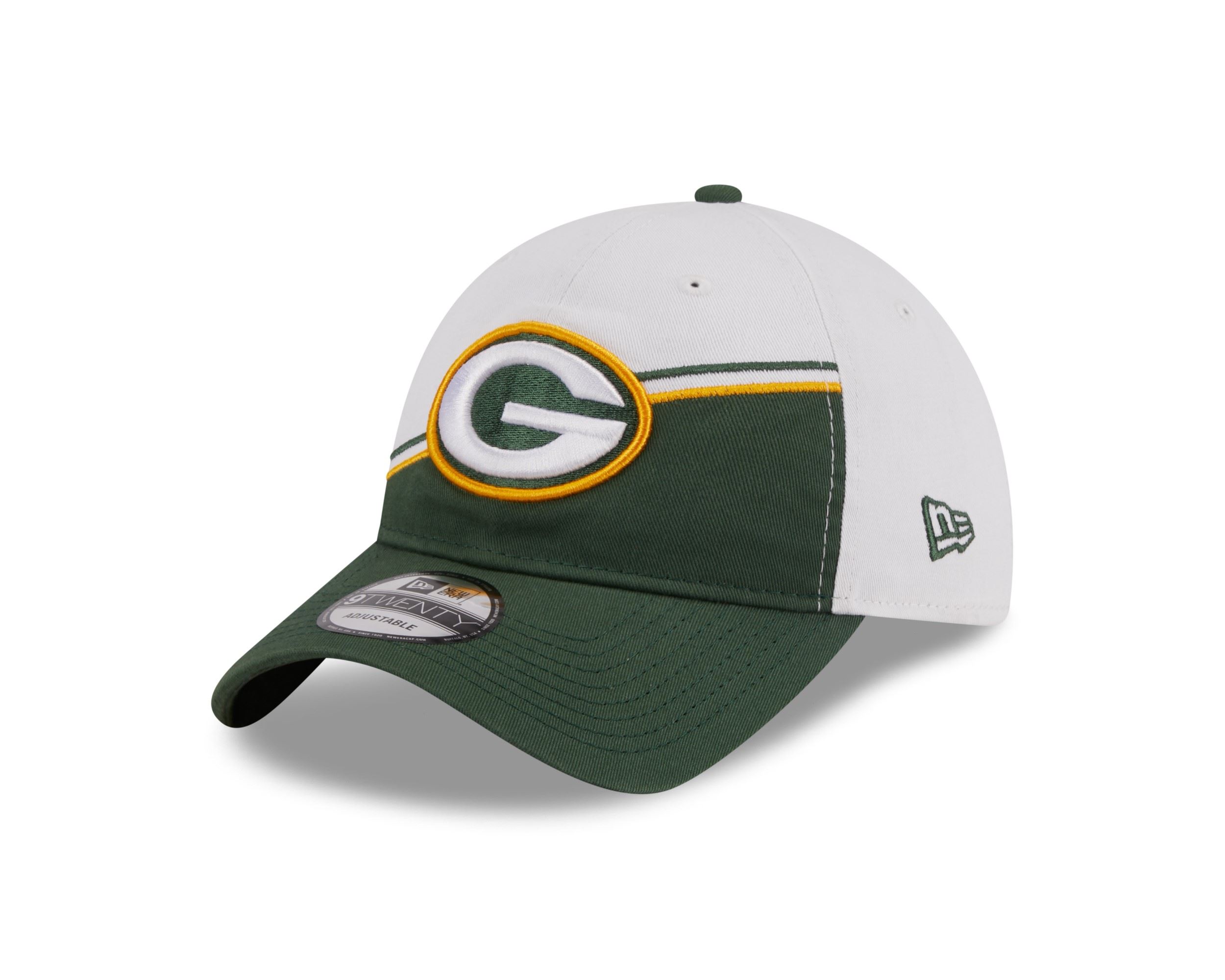 Green Bay Packers NFL 2023 Sideline White Green 9Twenty Unstructured Strapback Cap New Era