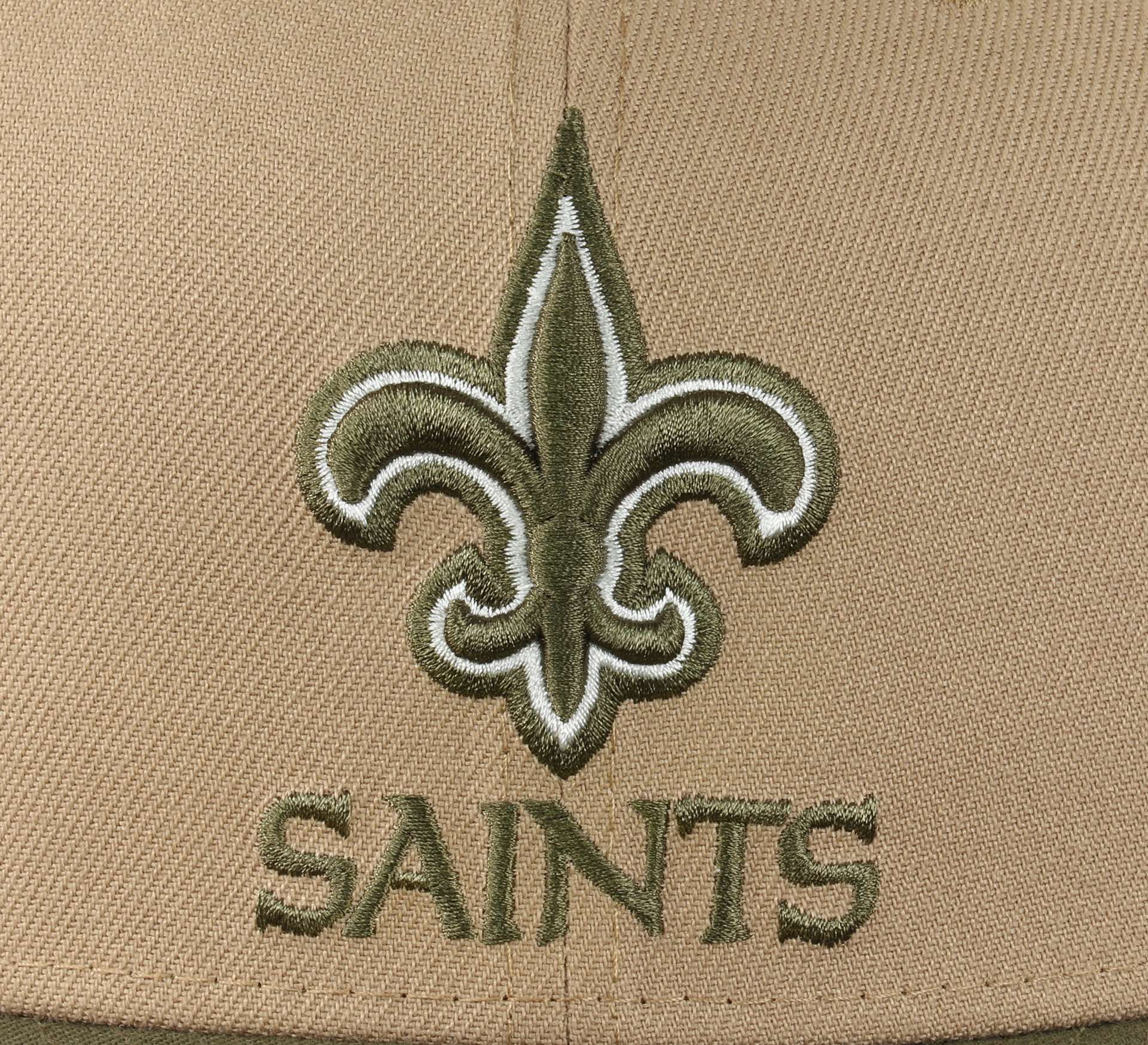 New Orleans Saints NFL 50th Anniversary Sidepatch Camel Olive 59Fifty Basecap New Era