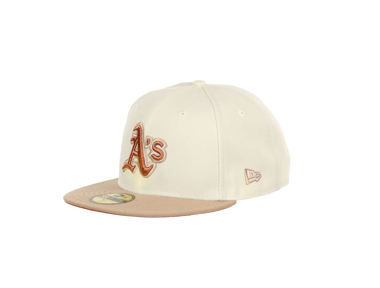 Oakland Athletics MLB Two Tone Cooperstown Chrome Camel 59Fifty Basecap New Era