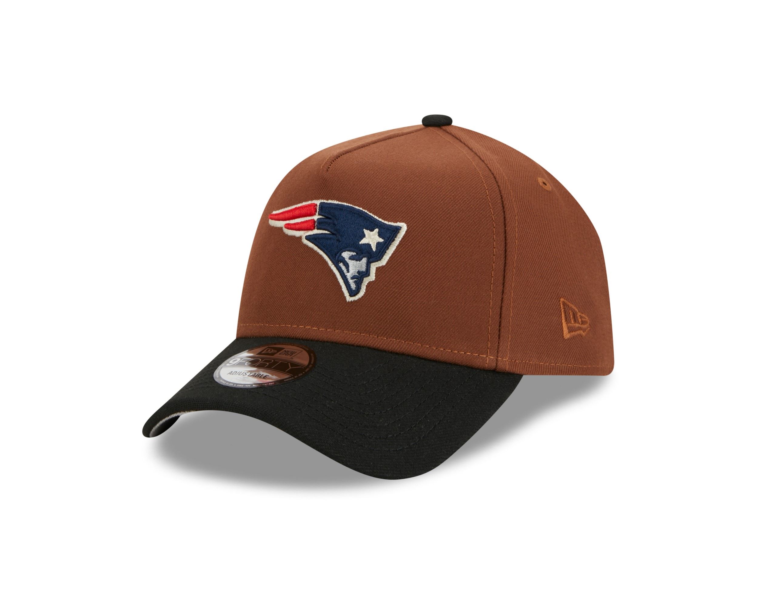 New England Patriots NFL Harvest Superbowl XXXVI Brown Black 9Forty A-Frame Snapback Cap New Era