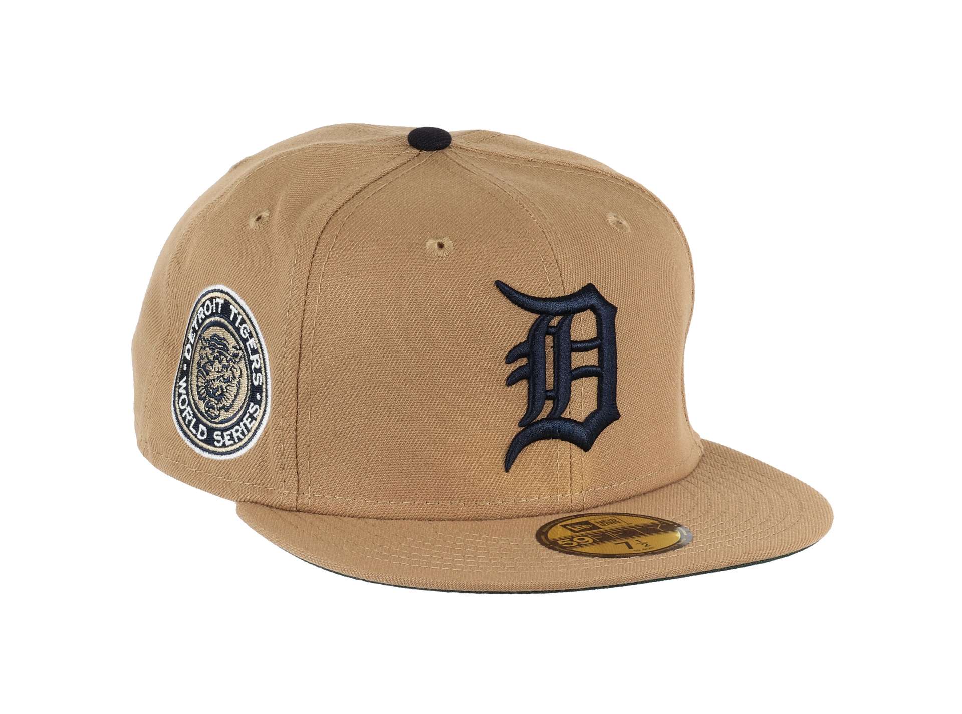 Detroit Tigers MLB Cooperstown World Series Sidepatch Khaki Navy 59Fifty Basecap New Era