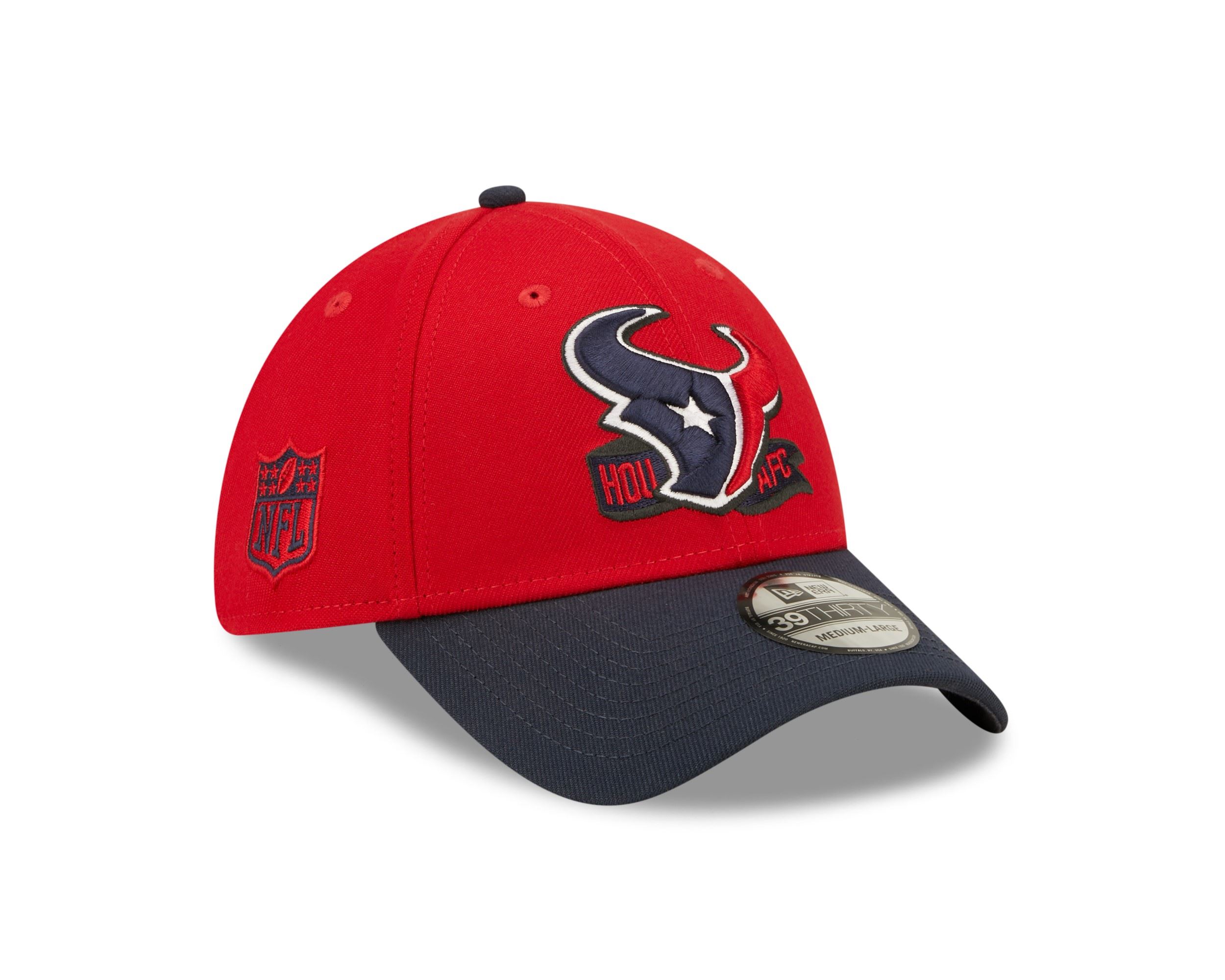 Houston Texans NFL 2022 Sideline Red Navy 39Thirty Stretch Cap New Era