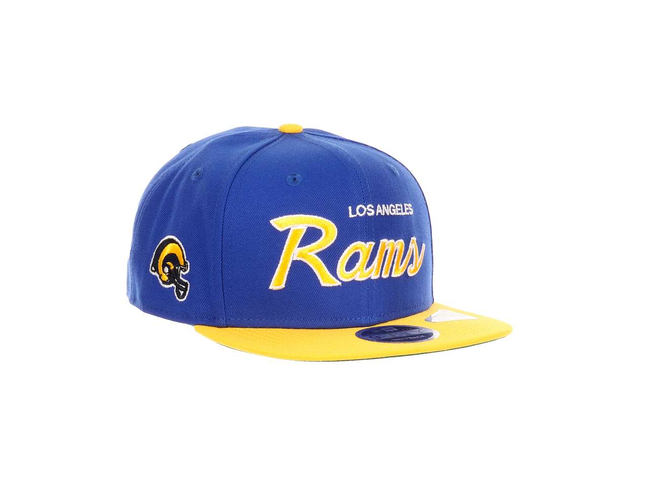 Los Angeles Rams NFLMajestic Blue Rams Sidepatch 9Fifty Original Fit Snapback Cap New Era