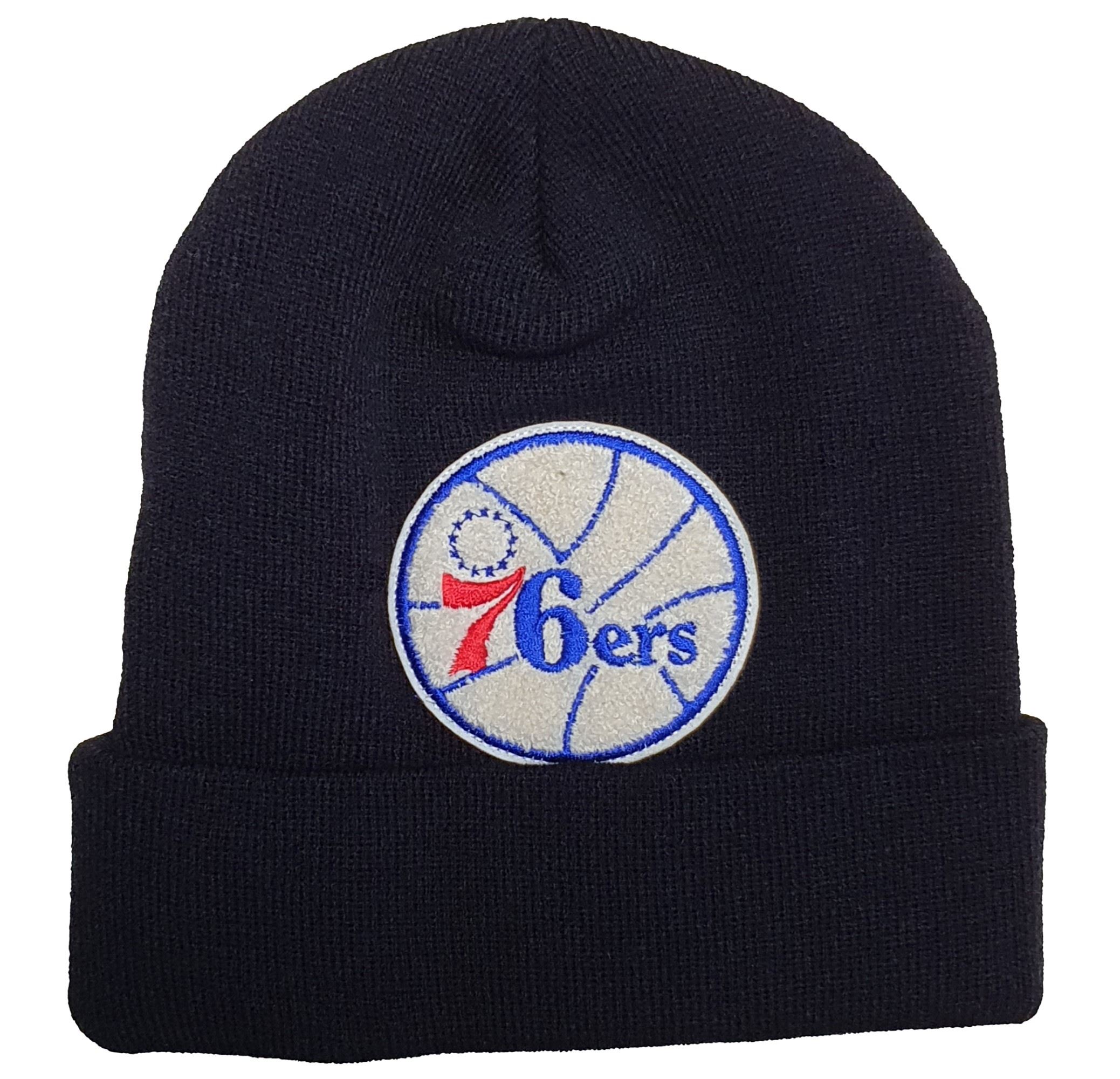 Philadelphia 76ers Chenille Logo Cuff Knit Beanie Mitchell & Ness