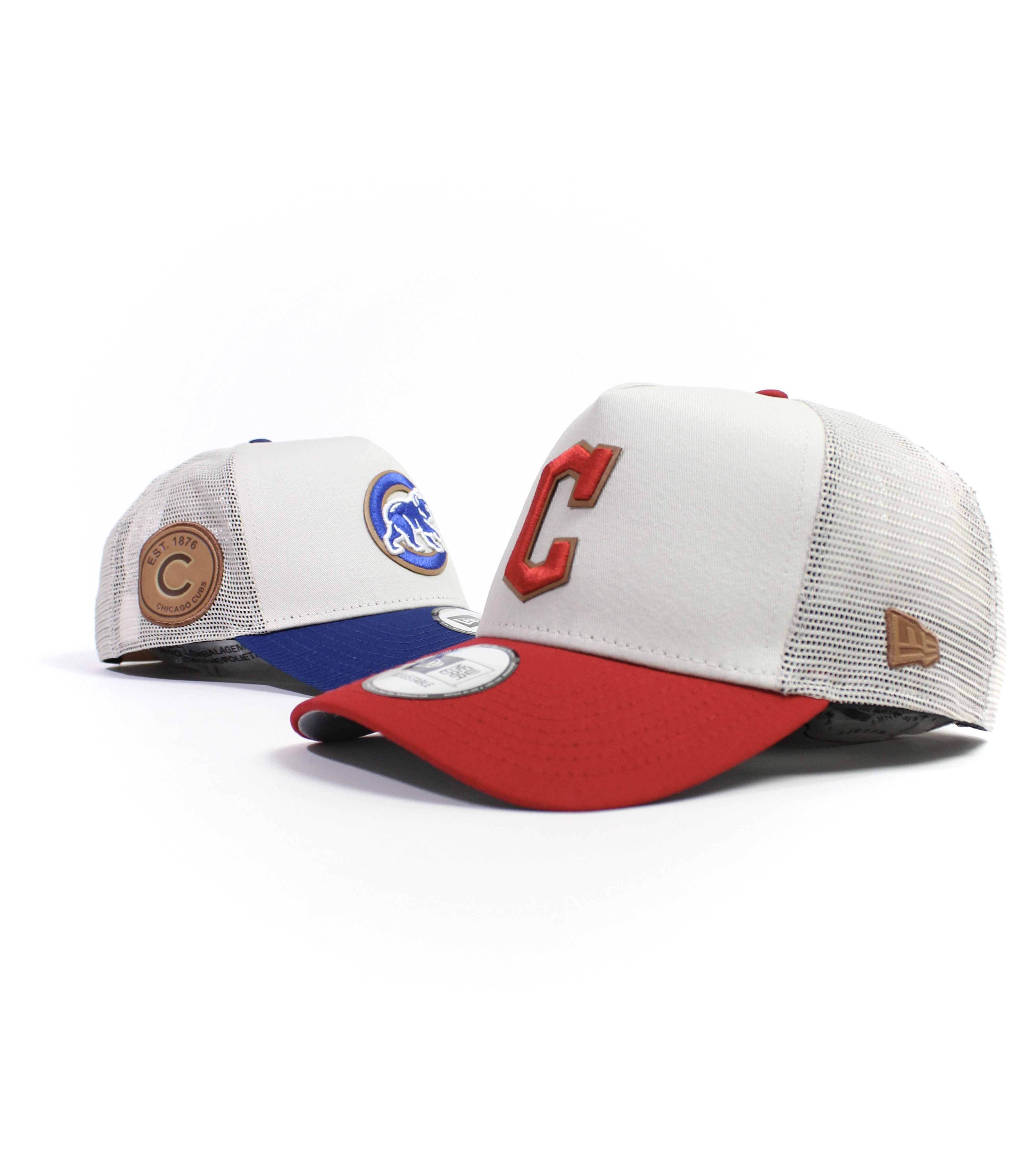 Cleveland Guardians  MLB Stone Red Established 1901 Sidepatch A-Frame Trucker Cap New Era