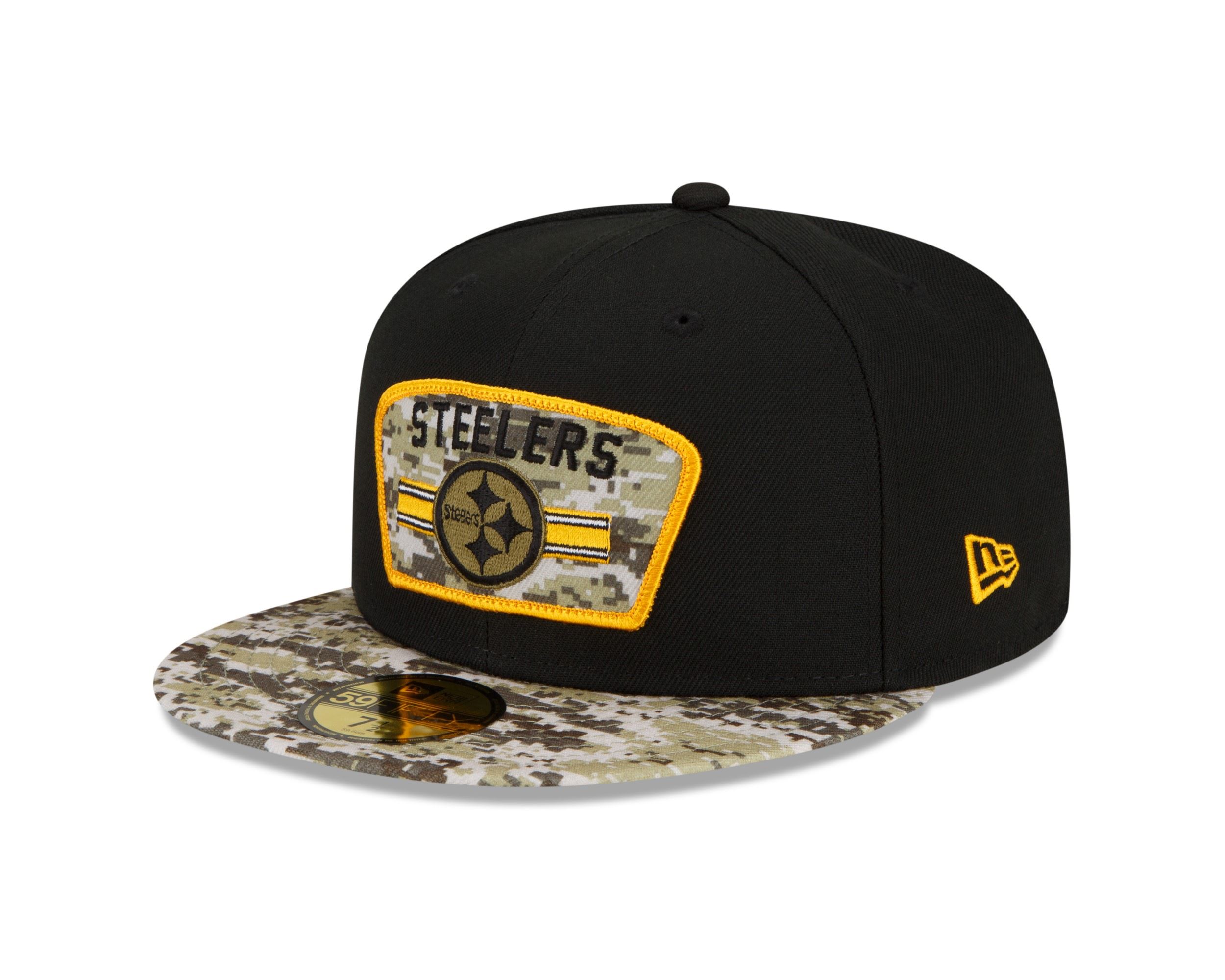 Pittsburgh Steelers NFL On Field 2021 Salute to Service Black 59Fifty Basecap New Era