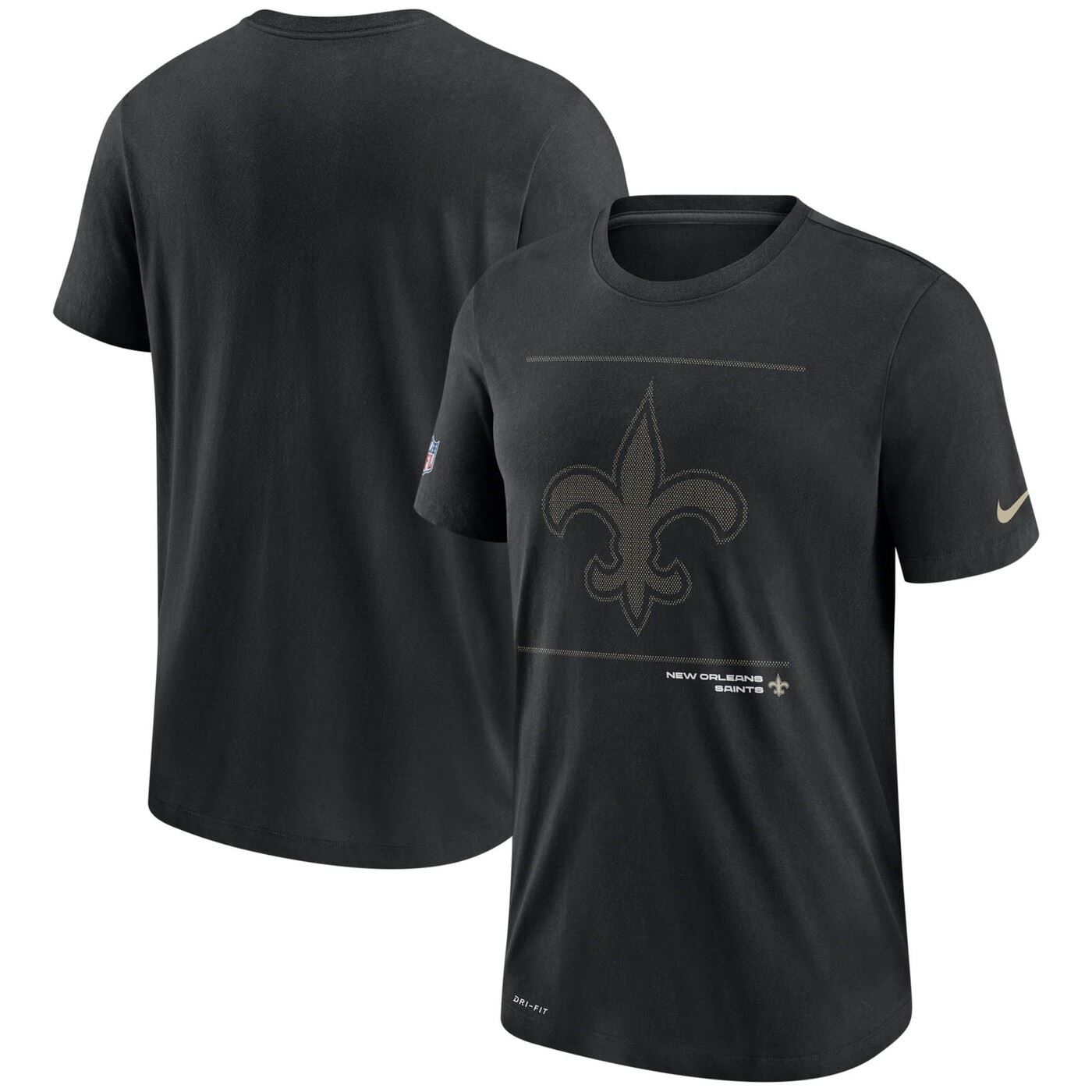 New Orleans Saints NFL DFCT Team Issue Tee Black T-Shirt Nike