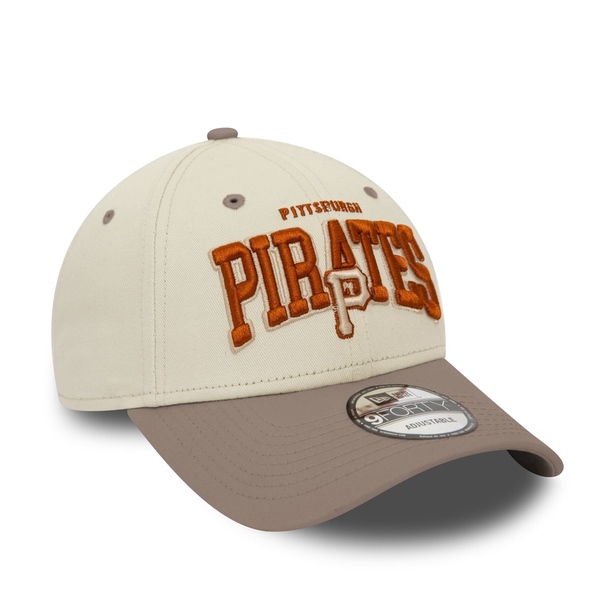 Pittsburgh Pirates MLB Script Beige Hellbraun 9Forty Verstellbare Cap New Era
