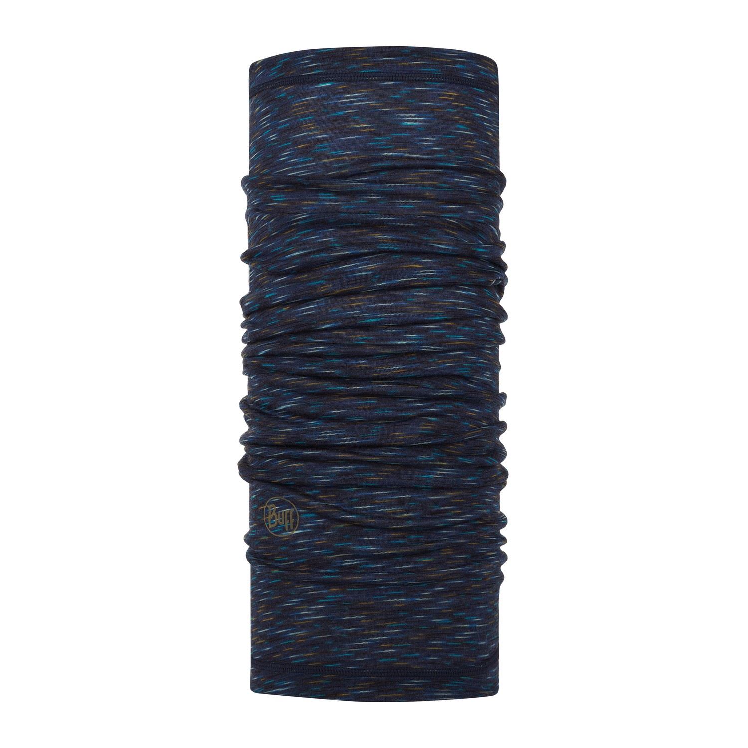 Denim Multi Stripes Lightweight Merino Wool Tuch Buff
