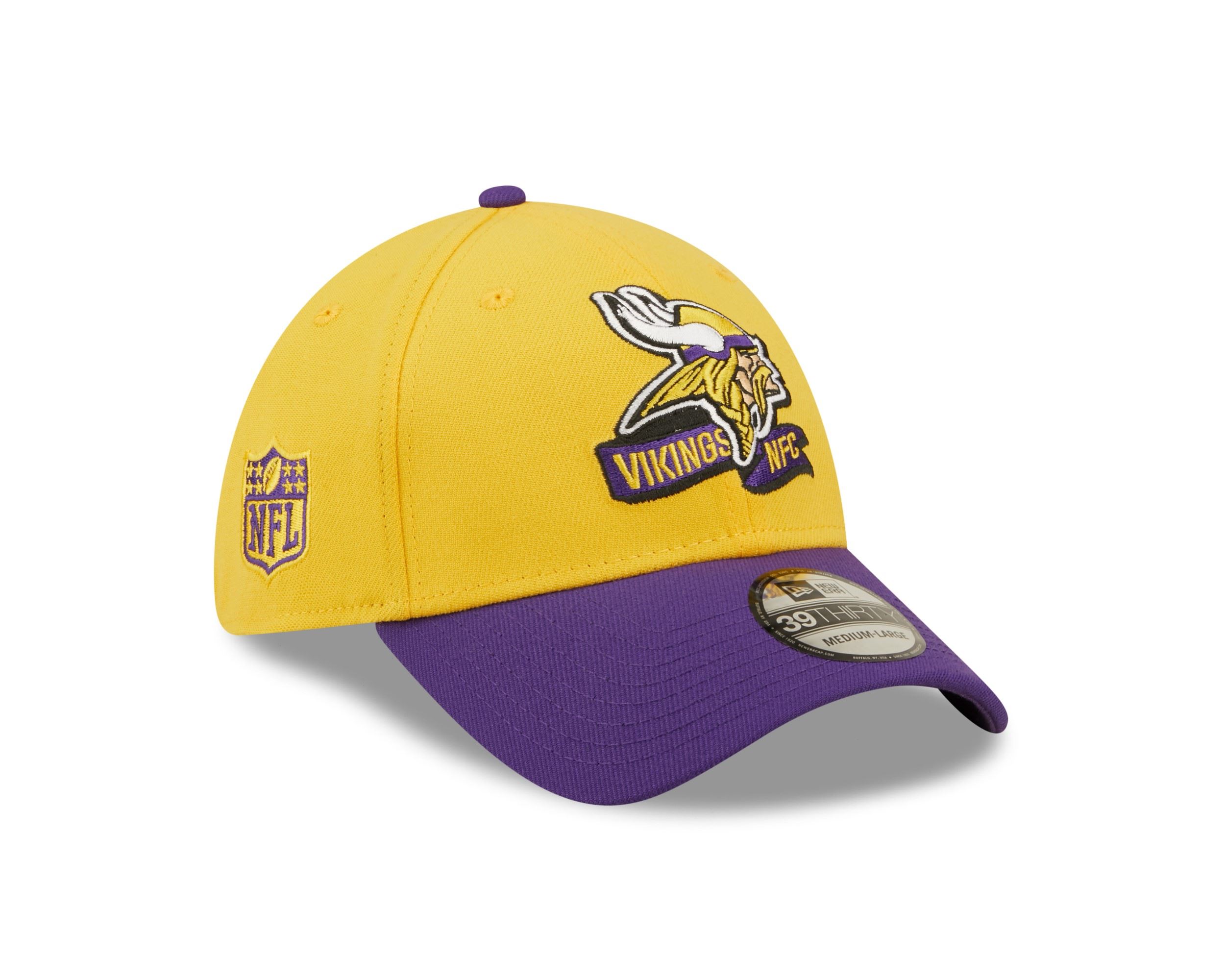 Minnesota Vikings NFL 2022 Sideline Yellow Purple 39Thirty Stretch Cap New Era