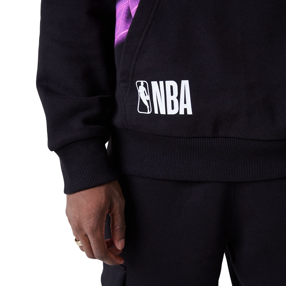 Los Angeles Lakers NBA Black White Enlarged Neon Hoody New Era