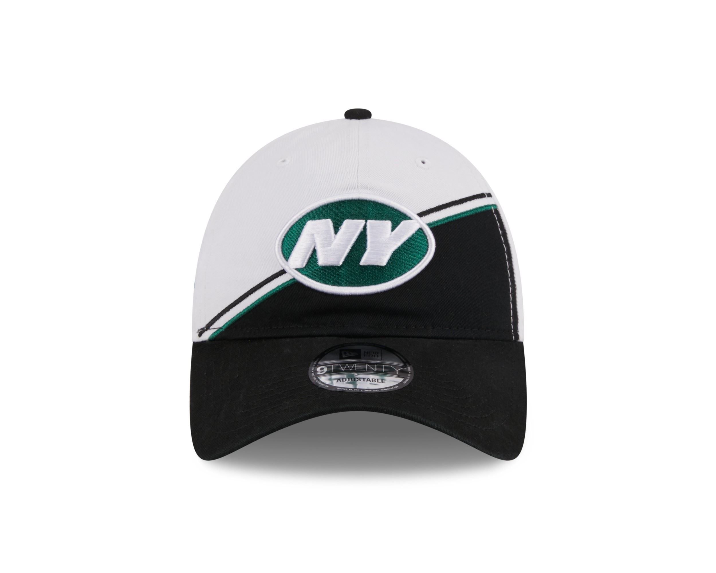 New York Jets NFL 2023 Sideline White Black 9Twenty Unstructured Strapback Cap New Era