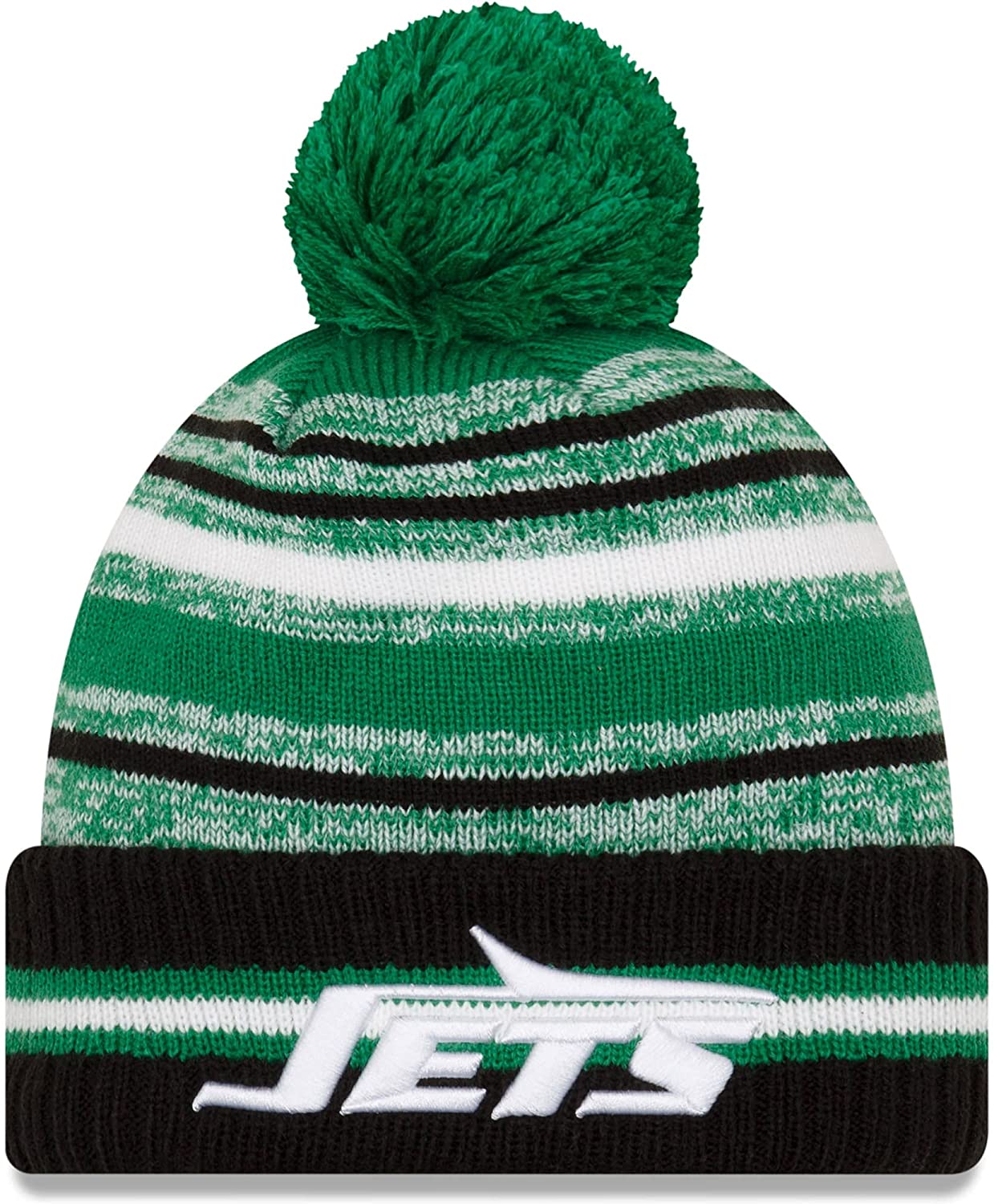 New York Jets NFL 2021 Sideline Sport Knit Bobble Beanie New Era