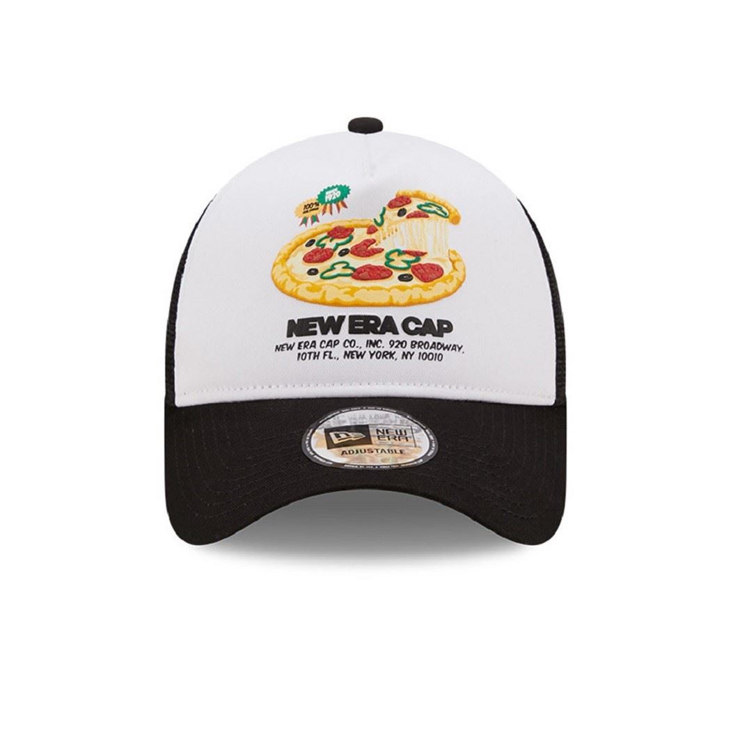 Pizza Food Pack White Black A-Frame Adjustable Trucker Cap New Era