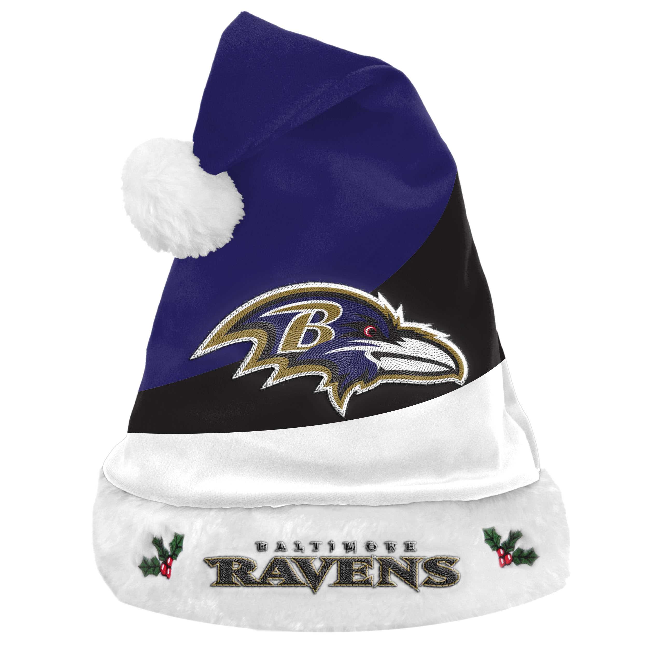 Baltimore Ravens NFL 2021 Colorblock Santa Hat