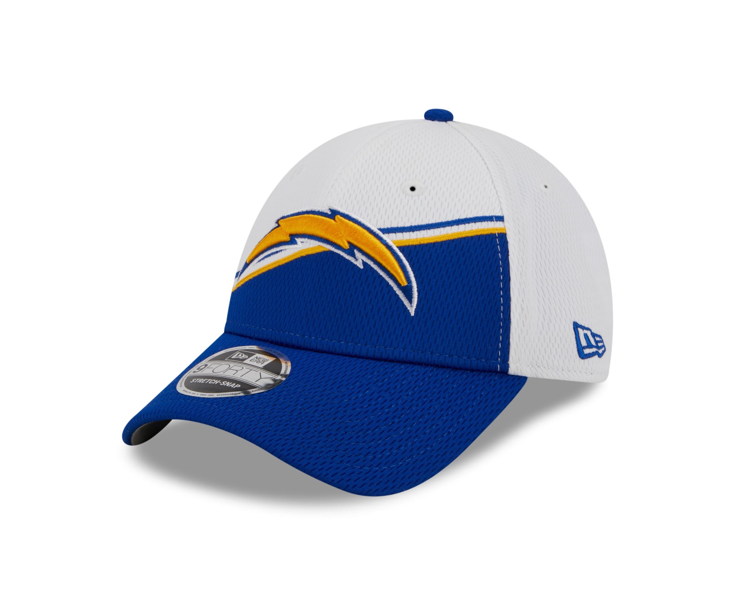 Los Angeles Chargers NFL 2023 Sideline White Blue 9Forty Stretch Snapback Cap New Era