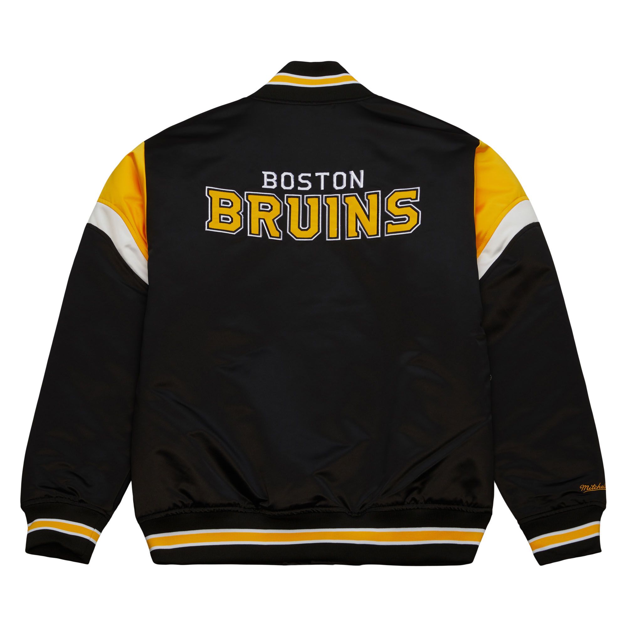 Boston Bruins NHL Heavyweight Satin Jacket Black Mitchell & Ness